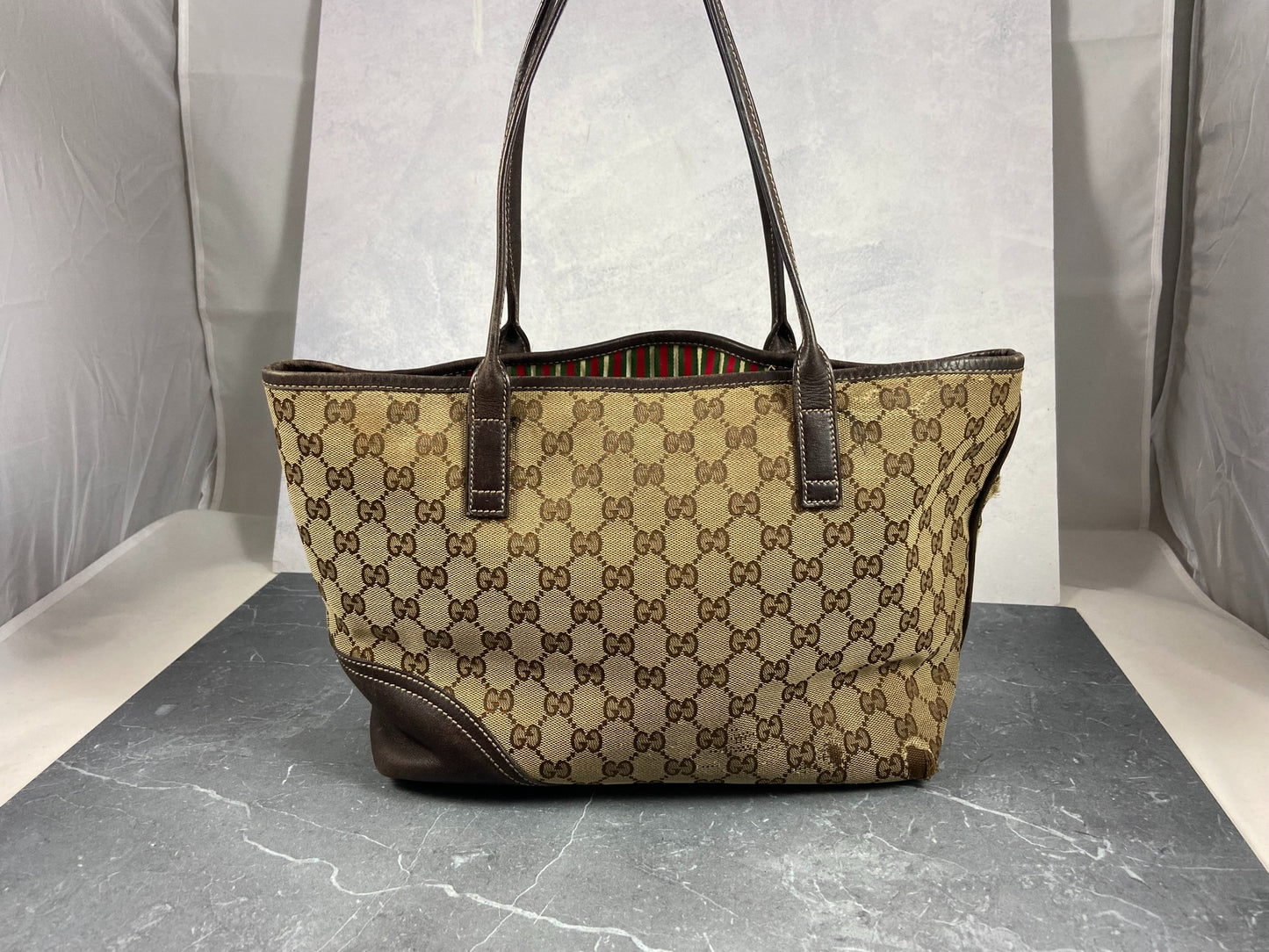 Gucci Britt Hand / Shopper Bag Grey GG Monogram