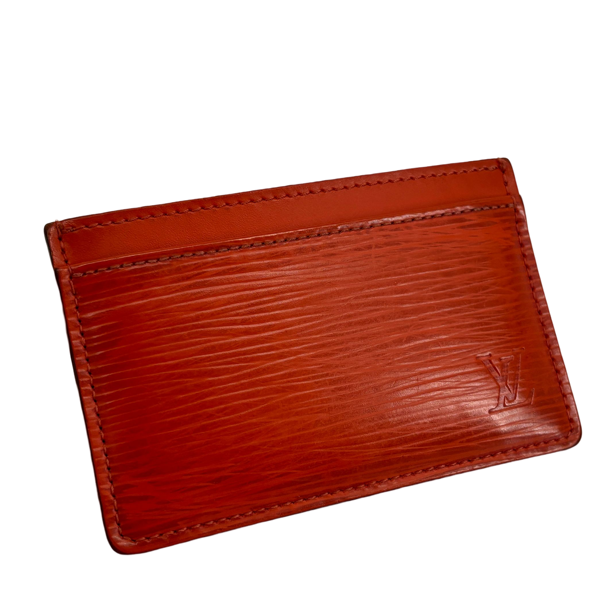 Louis Vuitton Porte-cartes Simple Cardholder Orange Epi Leather