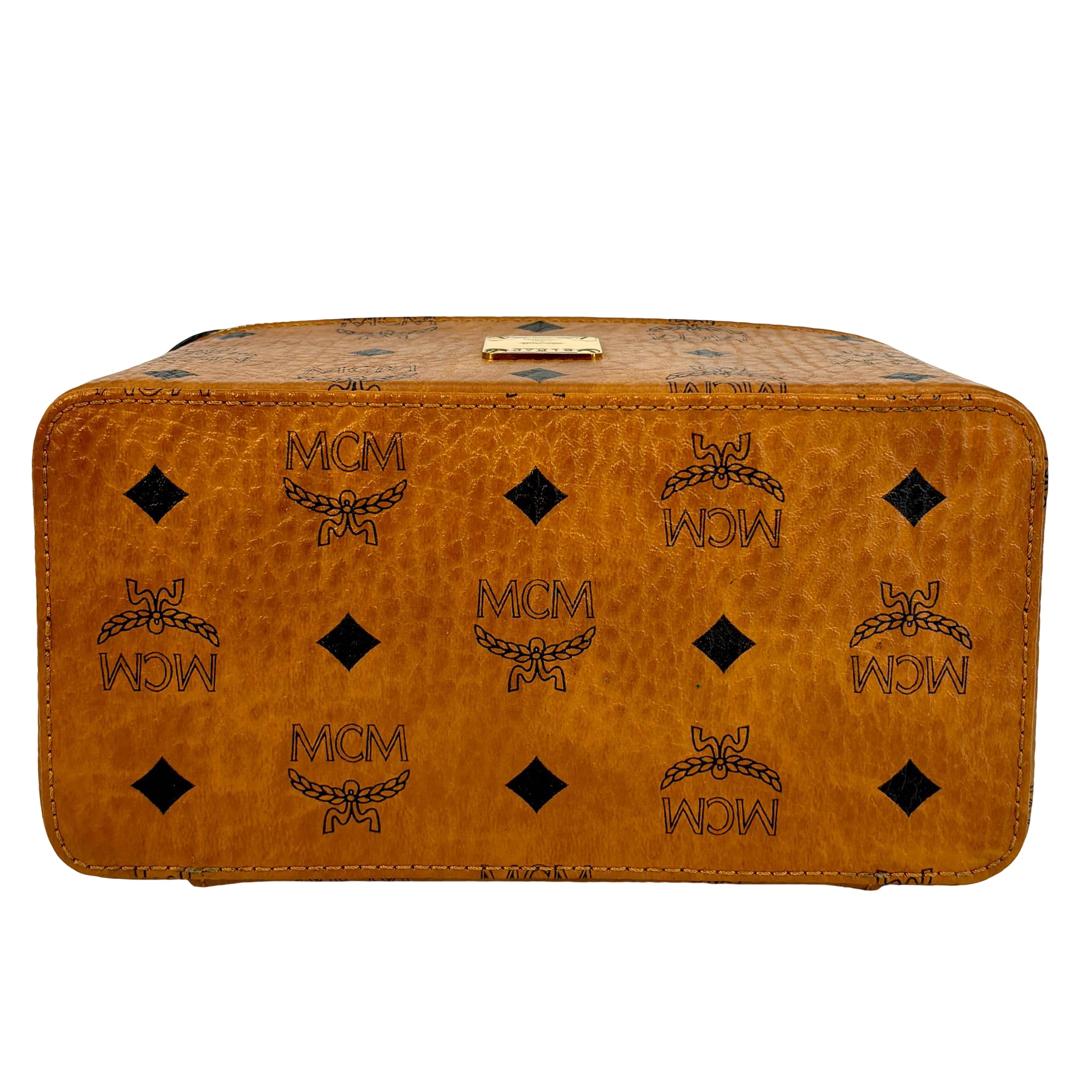 MCM Rockstar Vanity Shoulder Bag Cognac Visetos Monogram