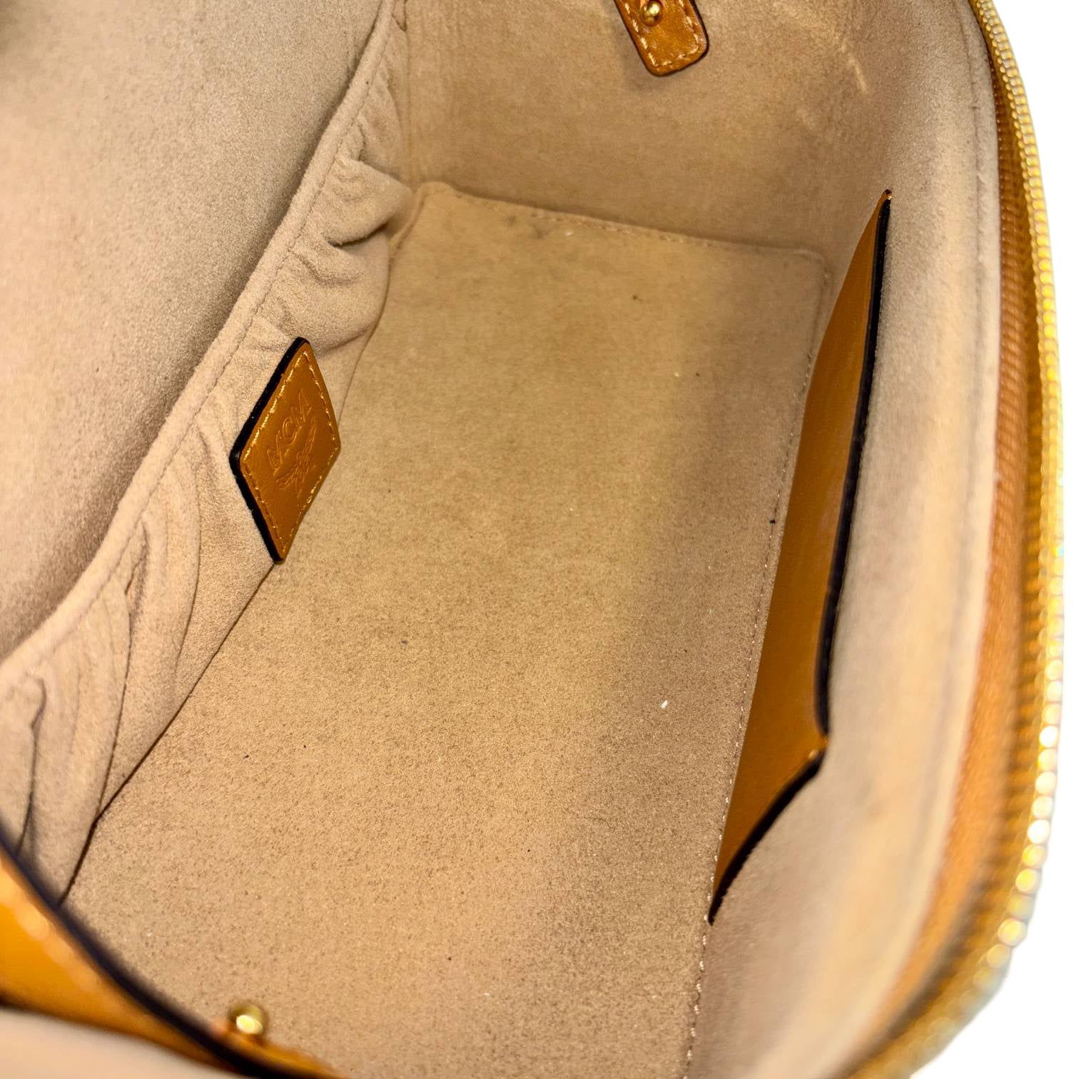 MCM Rockstar Vanity Shoulder Bag Cognac Visetos Monogram