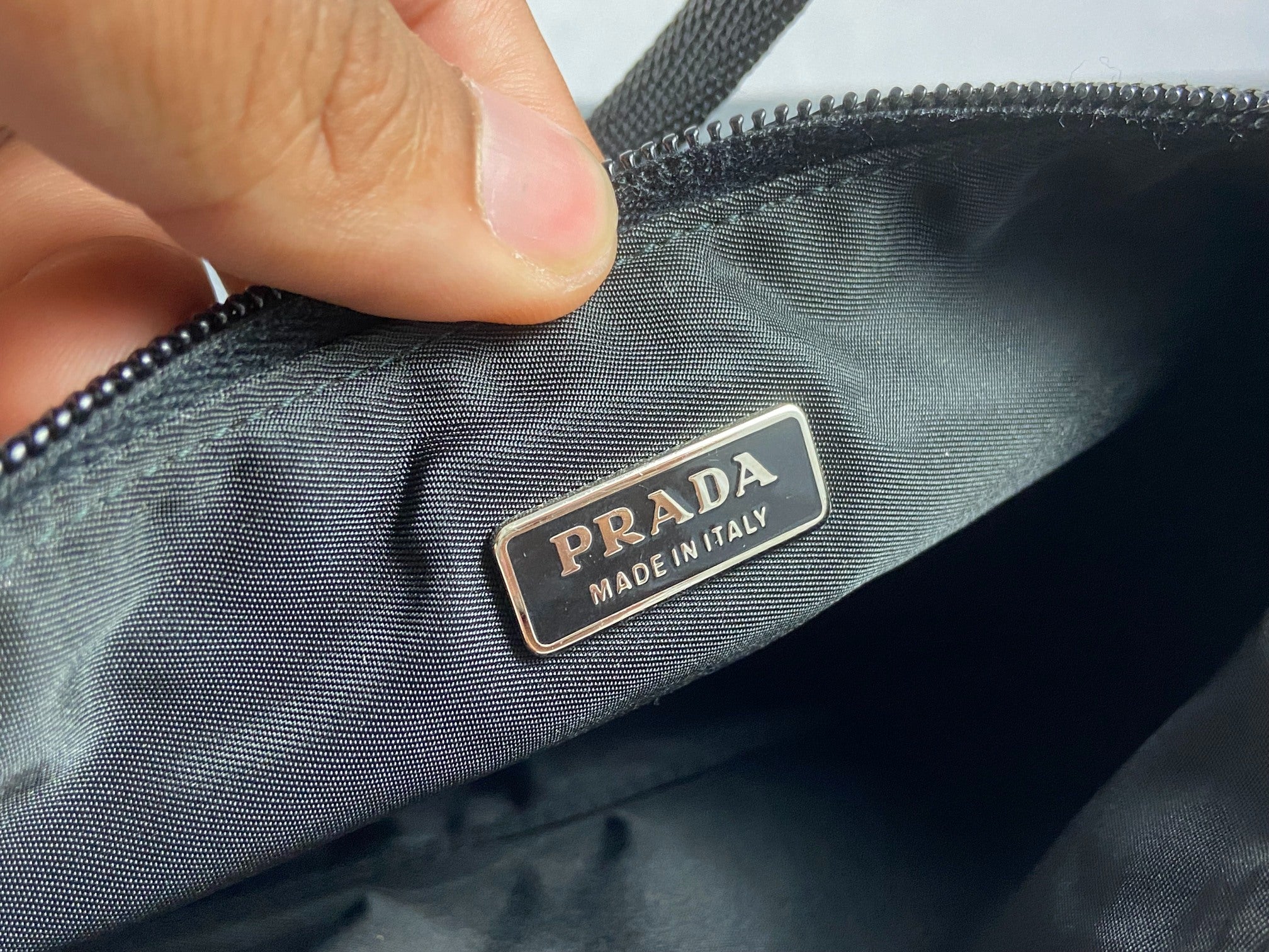 Prada Tessuto Hobo Mini Bag / Pochette Accessoires Black