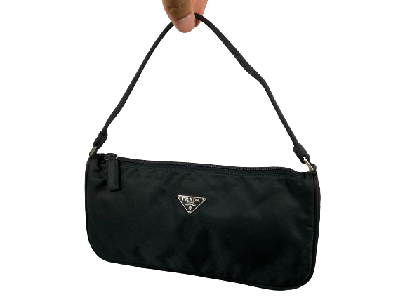 Prada Tessuto Hobo Mini Bag / Pochette Accessoires Black