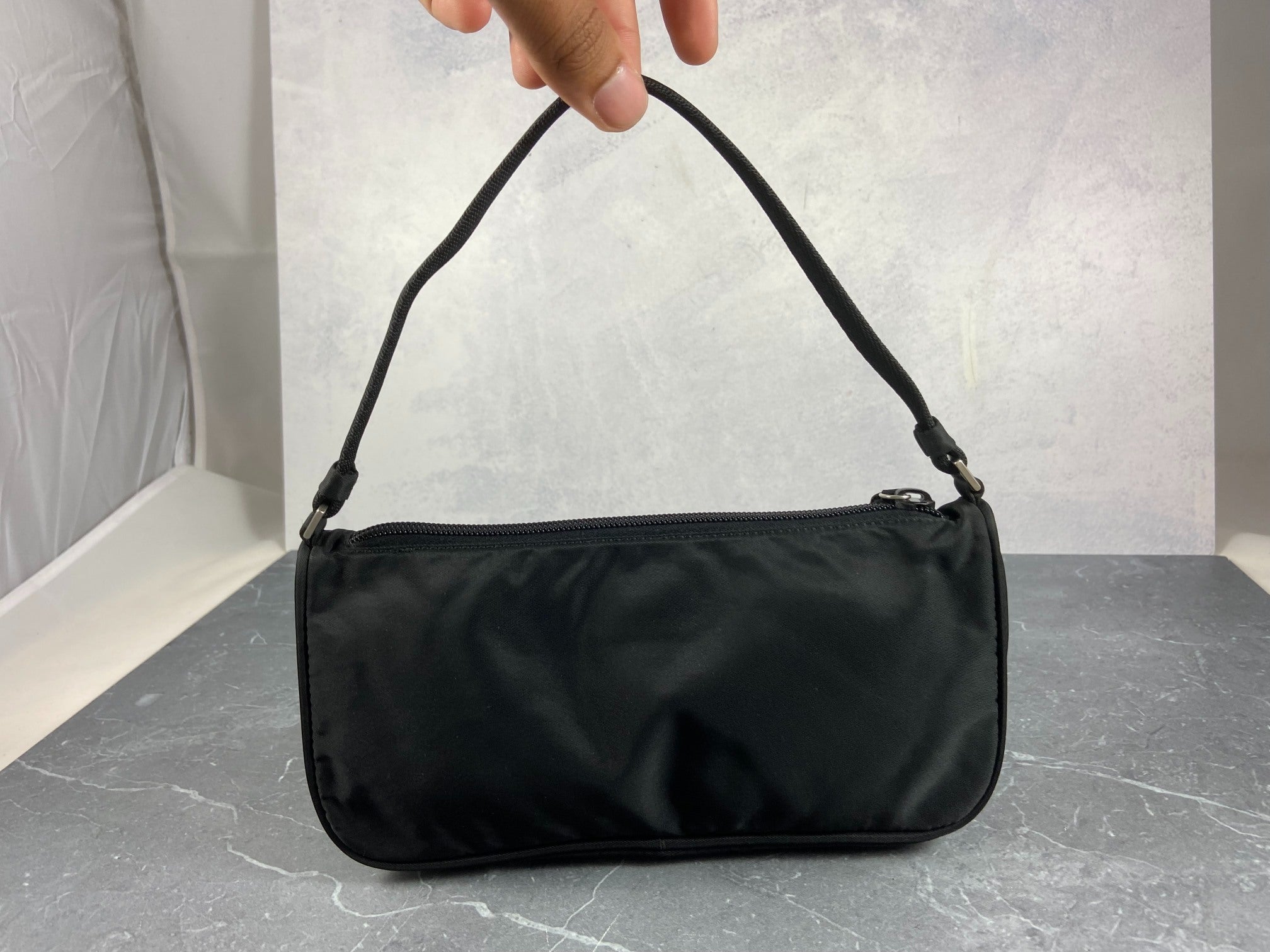 Prada Tessuto Hobo Mini Bag / Pochette Accessoires Black