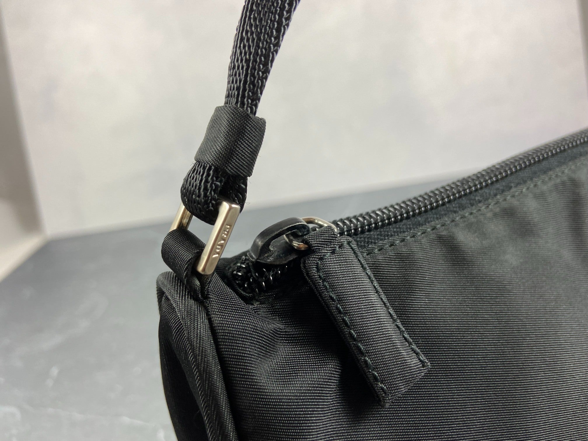 Prada Tessuto Hobo Mini Bag / Pochette Accessoires Black