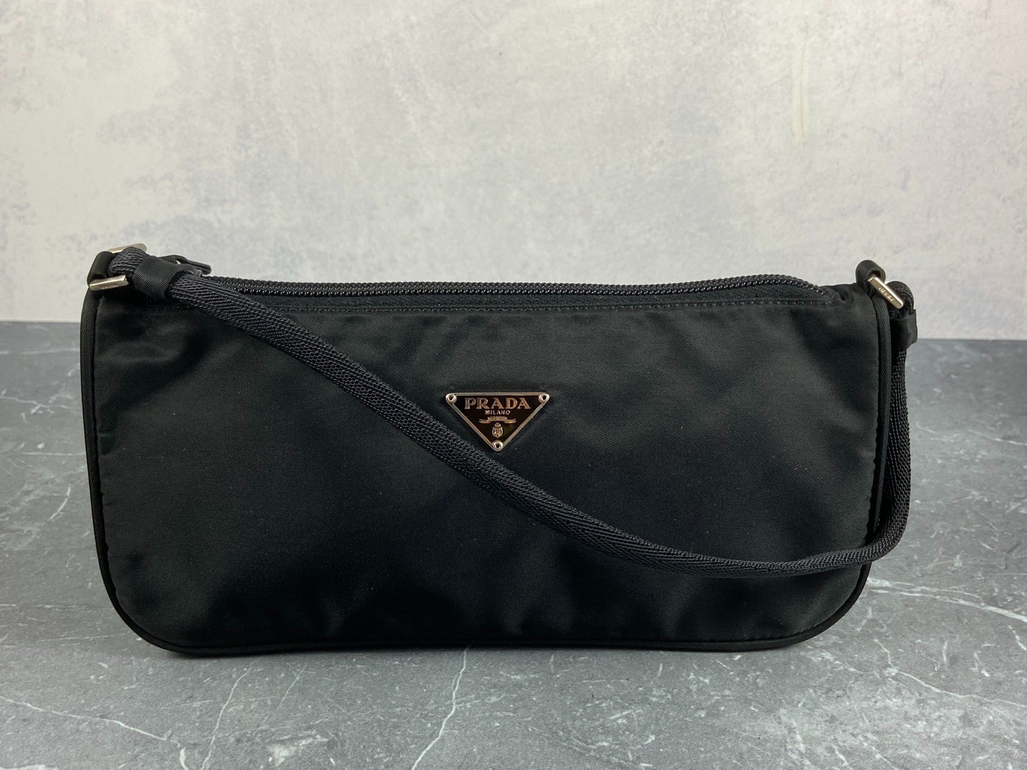 Prada Tessuto Hobo Mini Bag / Pochette Accessoires Black