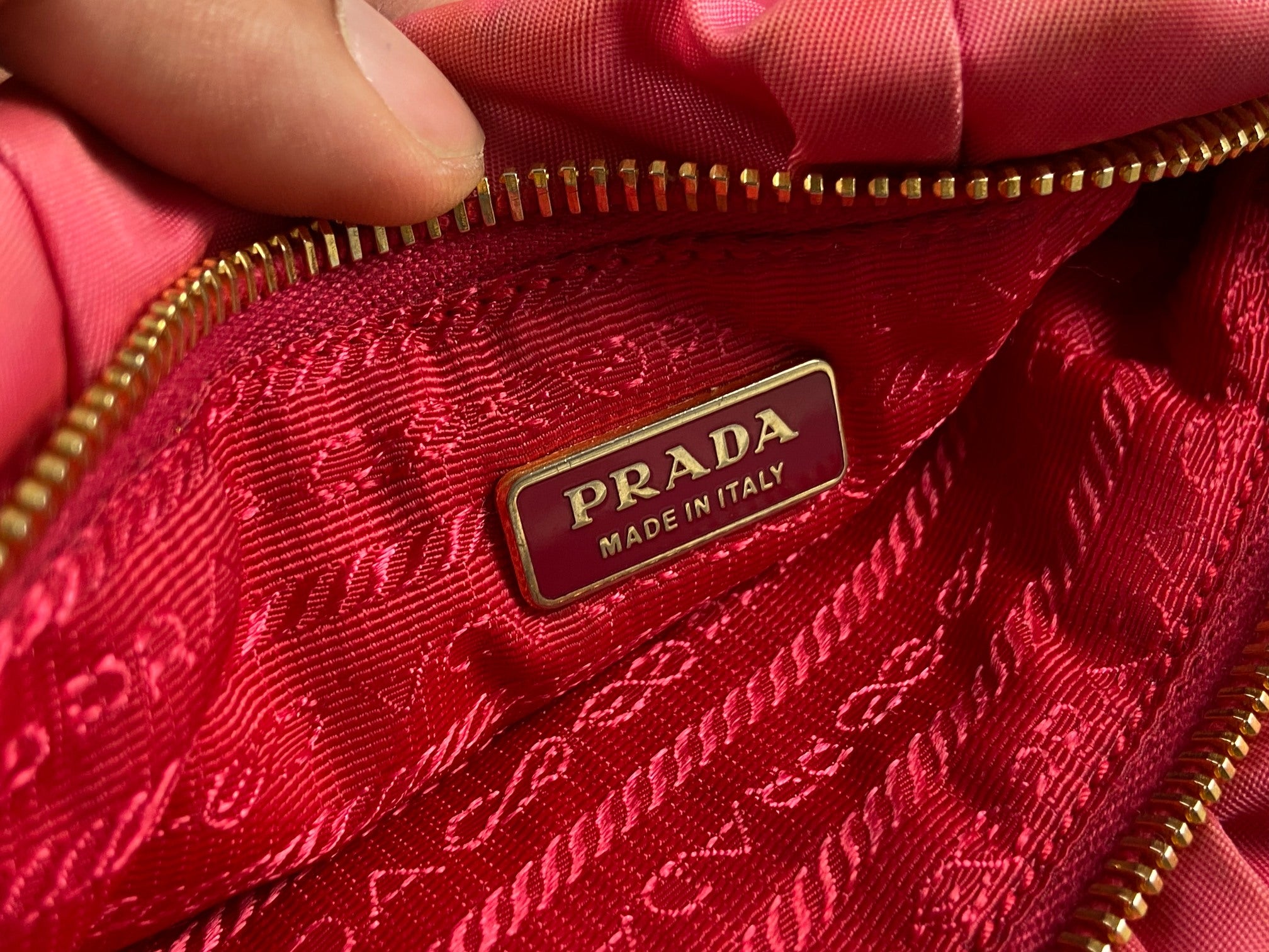 Prada Tessuto Gauffre Hobo Mini Bag / Pochette Accessoires Pink