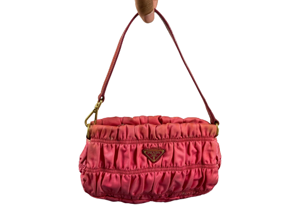 Prada Tessuto Gauffre Hobo Mini Bag / Pochette Accessoires Pink