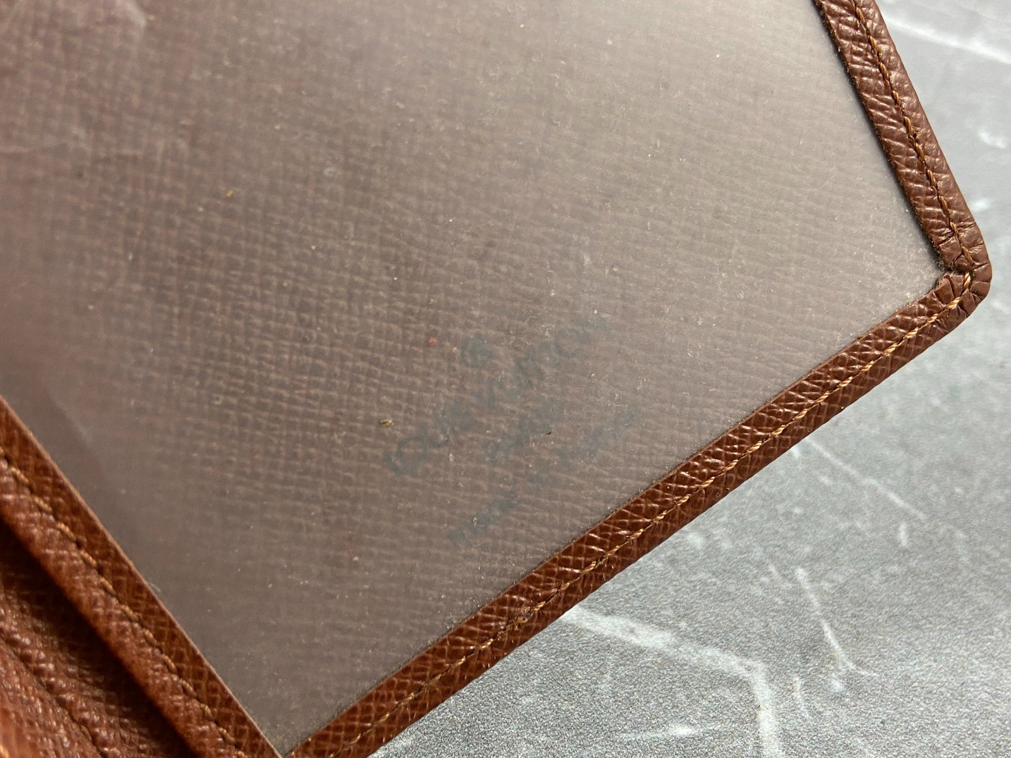 Louis Vuitton Card Case Brown Taiga Leather