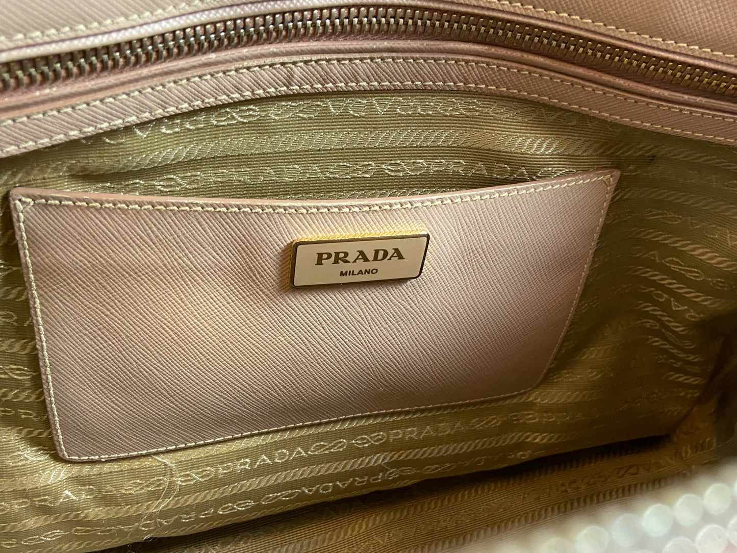 Prada Galleria Hand Bag Rose Saffiano Leather