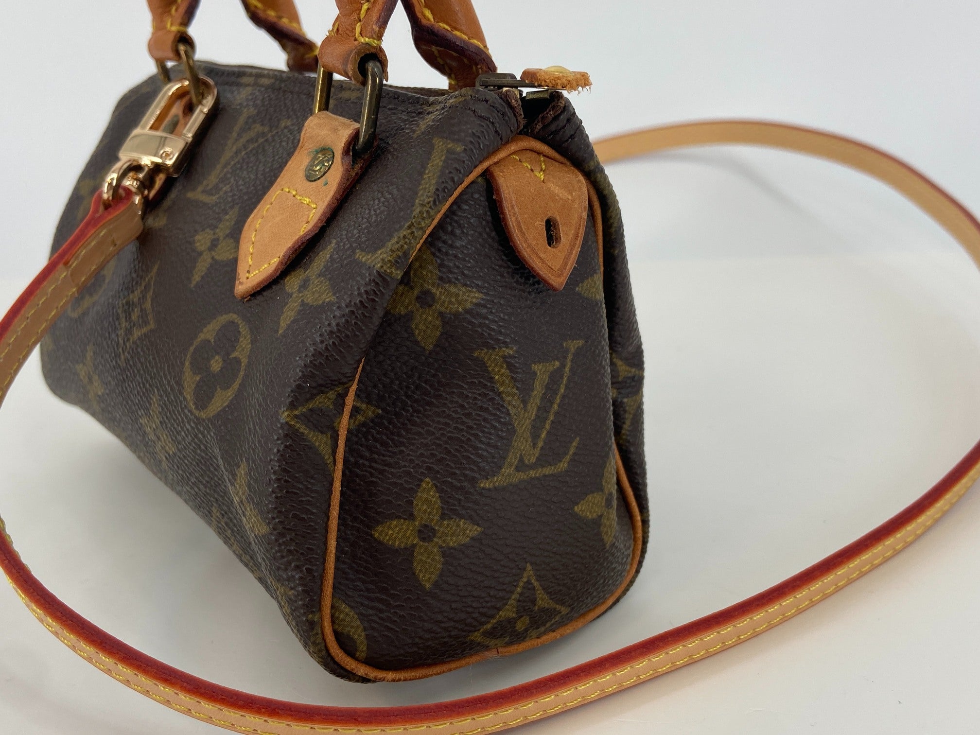 Louis Vuitton Mini Speedy Crossbody Bag Monogram Canvas