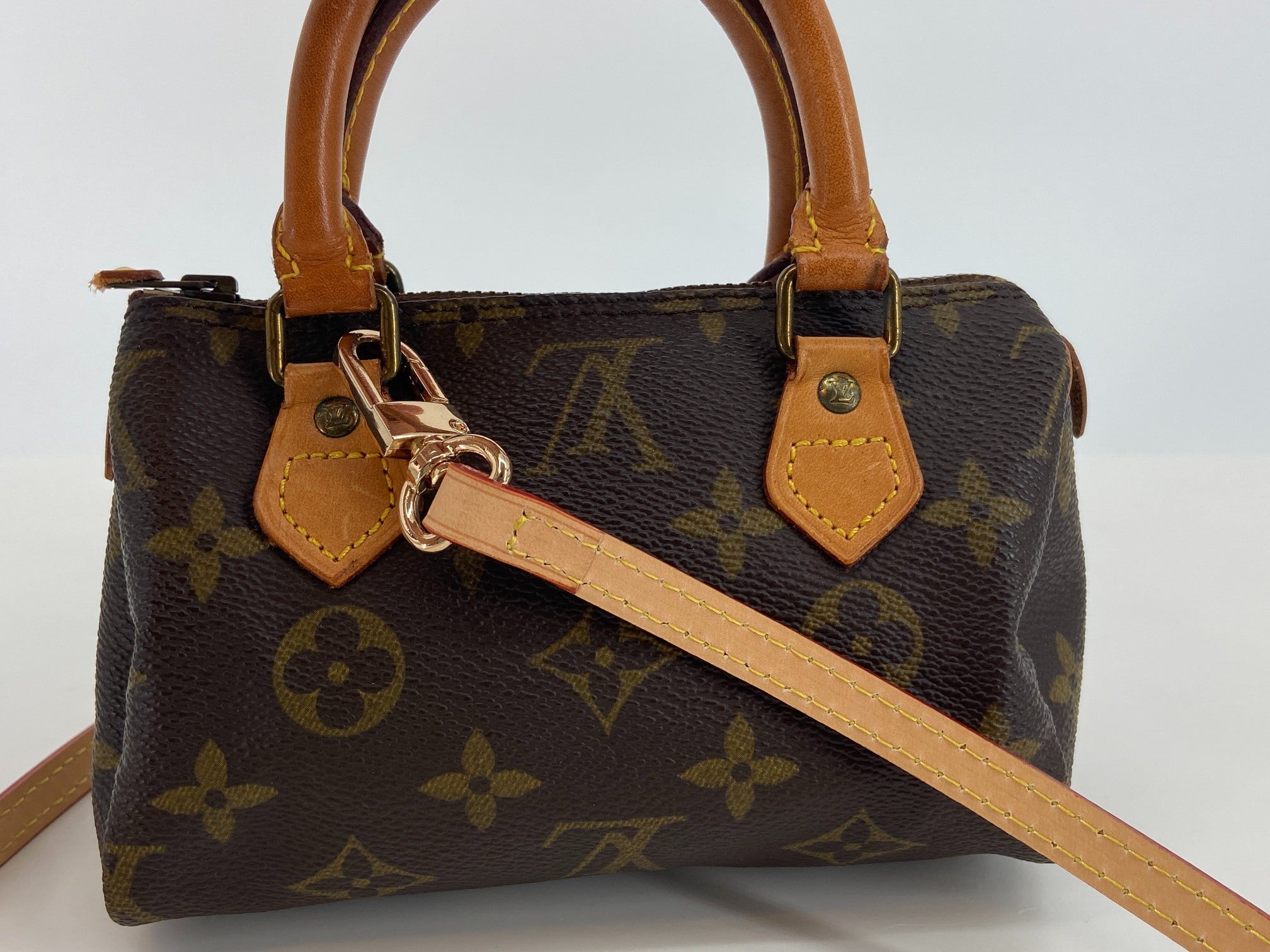 Louis Vuitton Mini Speedy Crossbody Bag Monogram Canvas