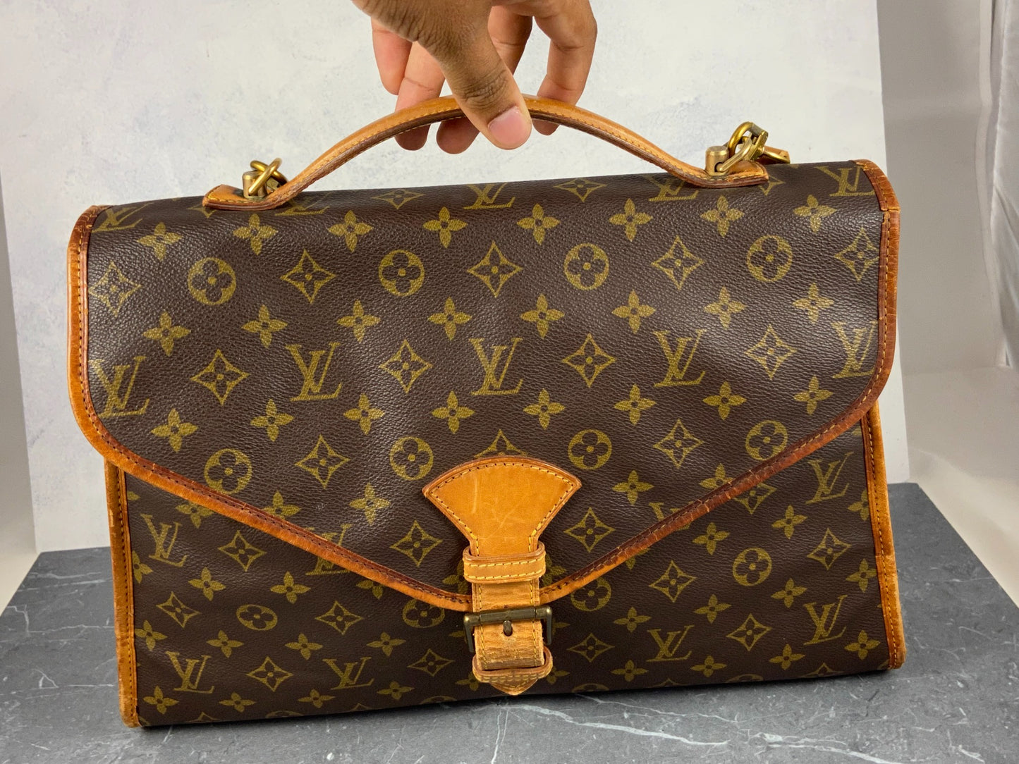 Louis Vuitton Beverly MM Briefcase Bag Monogram Canvas