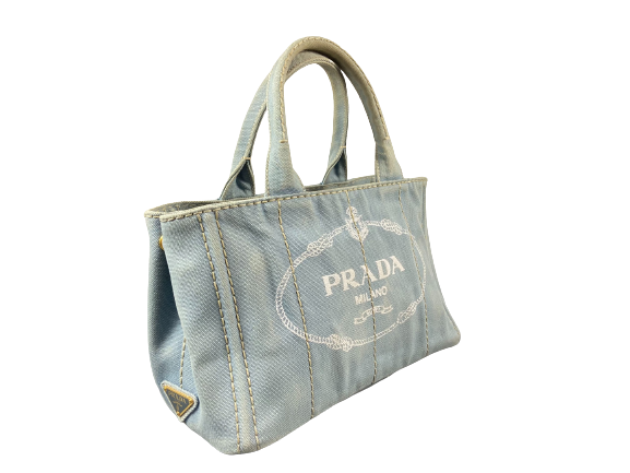 Prada Canapa Tote Bag Baby Blue