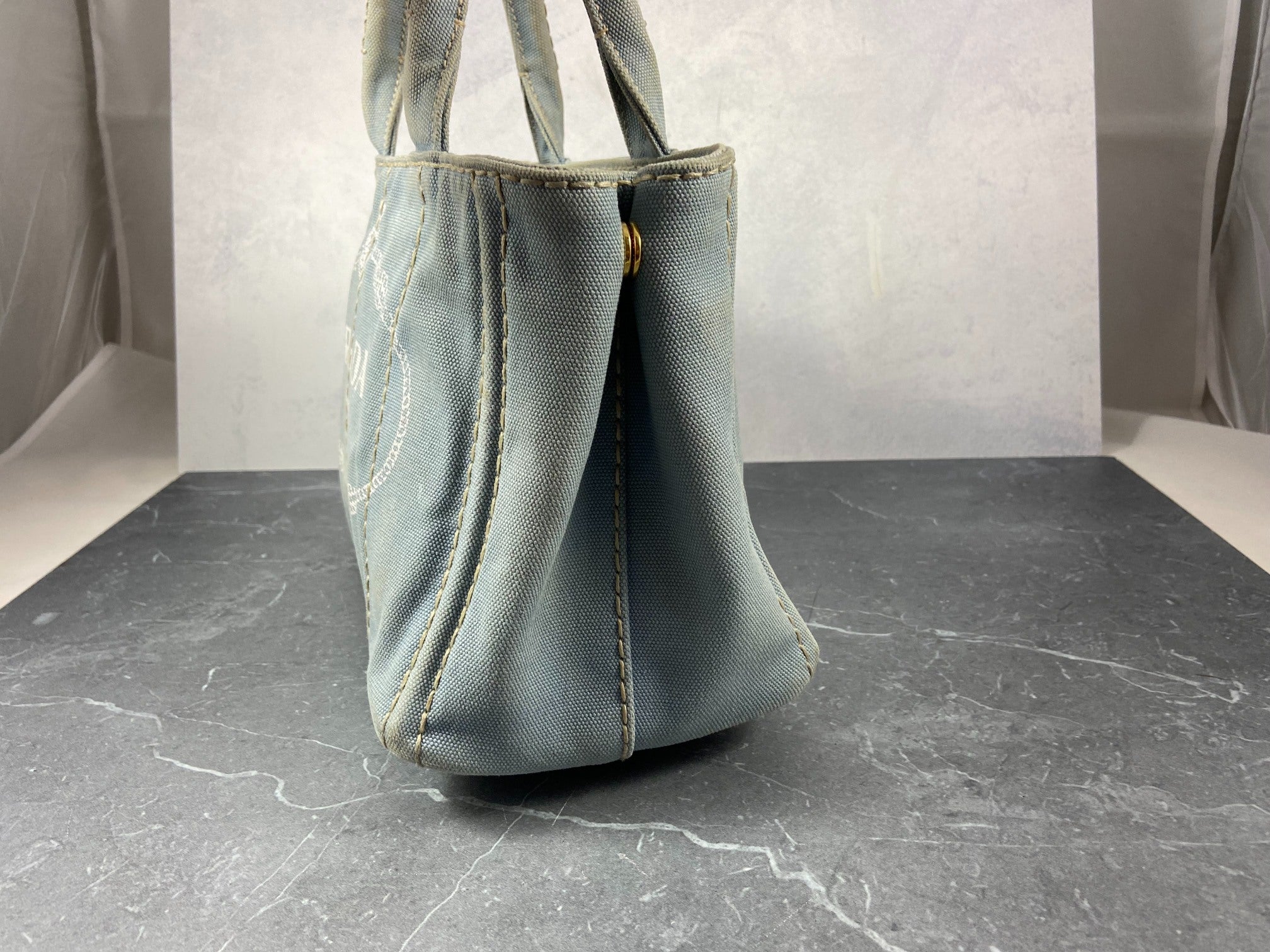 Prada Canapa Tote Bag Baby Blue