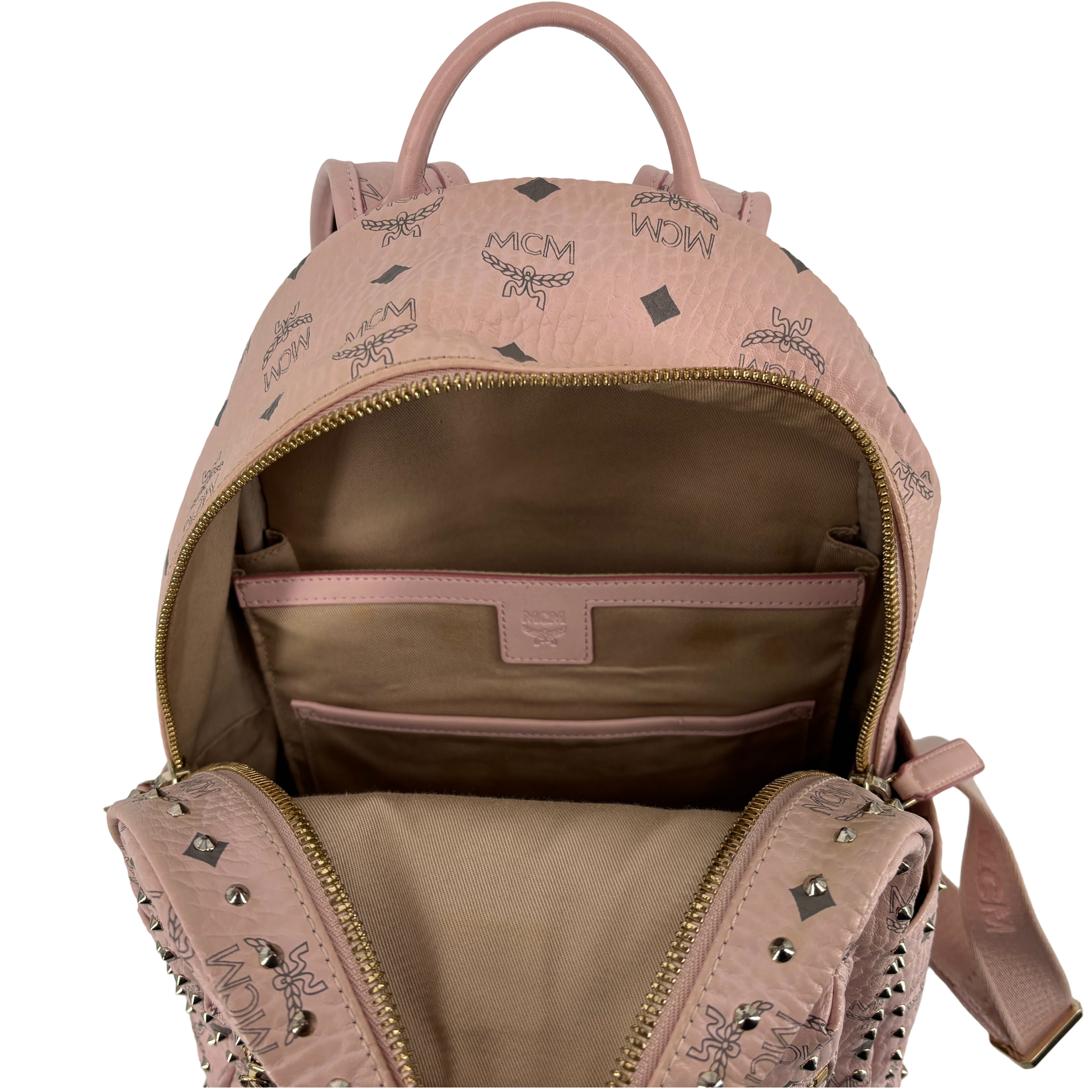 MCM Backpack Rose Visetos Cognac Monogram