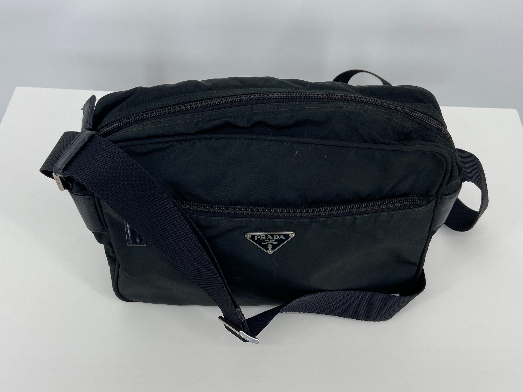 Prada B9061 Vela Sport Nylon Shoulder / Messenger Bag Black