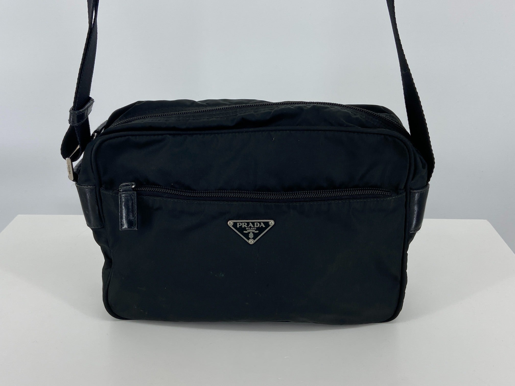 Prada B9061 Vela Sport Nylon Shoulder / Messenger Bag Black