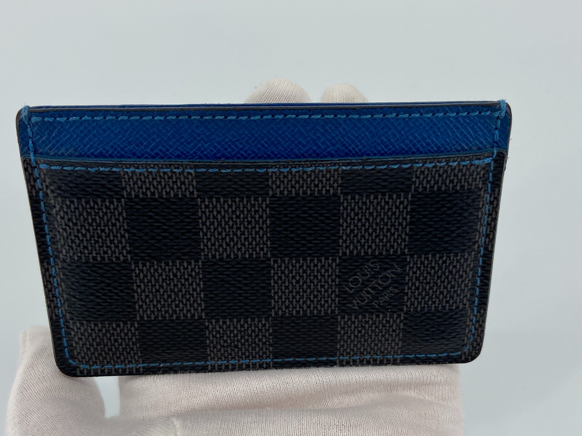 Louis Vuitton Porte-cartes Simple Cardholder Damier Graphite Canvas Blue