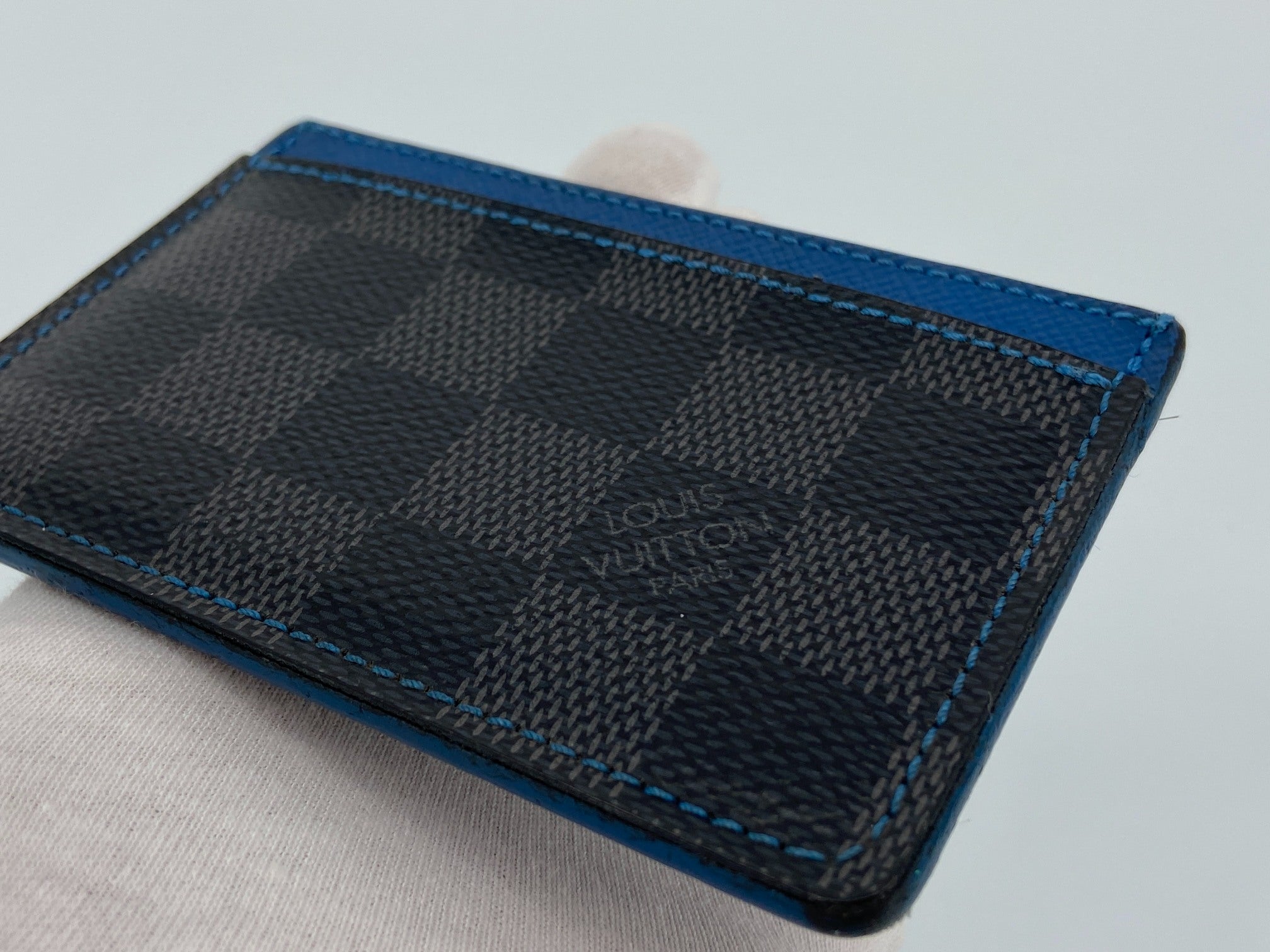 Louis Vuitton Porte-cartes Simple Cardholder Damier Graphite Canvas Blue