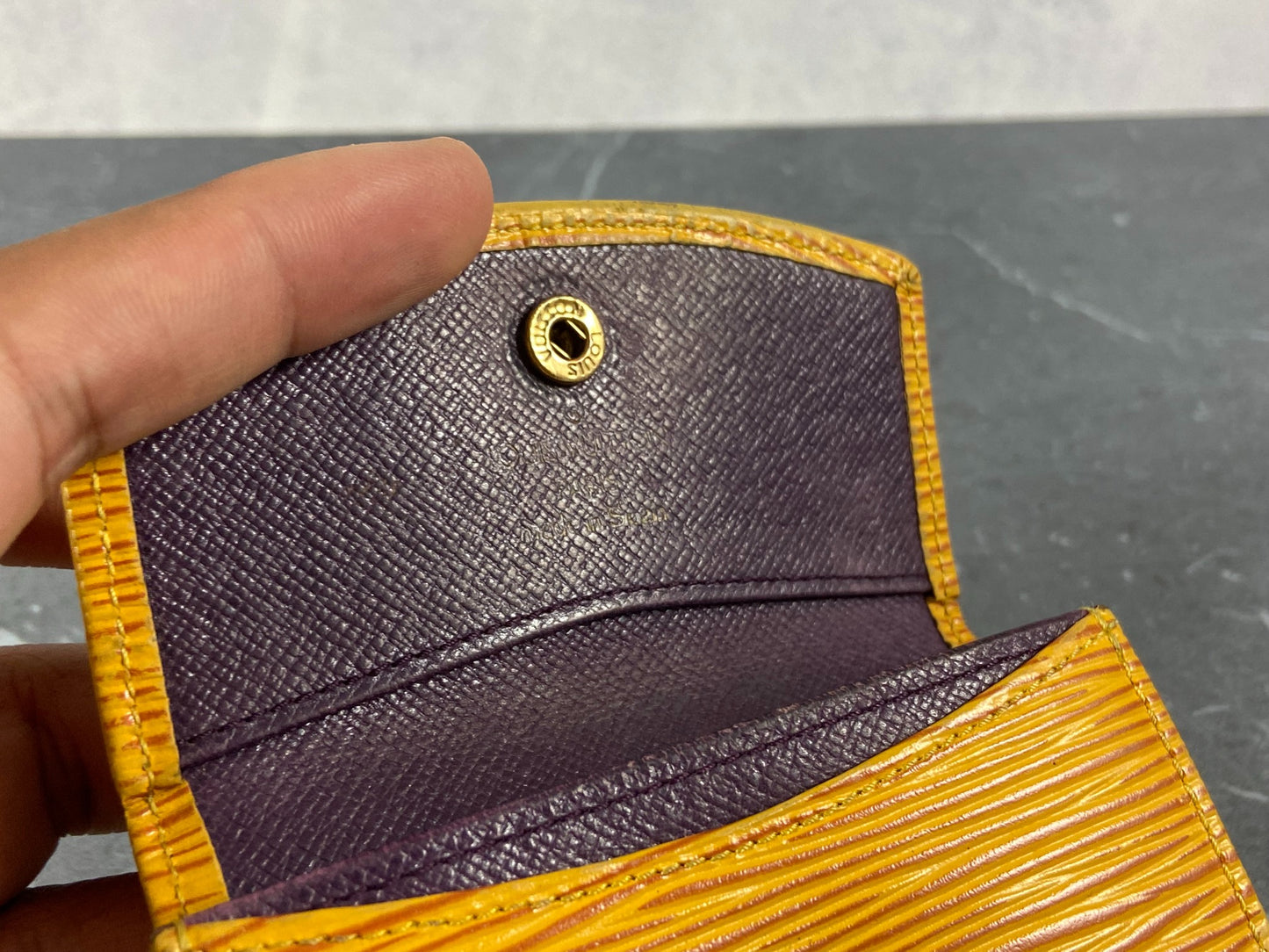 Louis Vuitton Small Wallet / Card Case Yellow Epi Leather