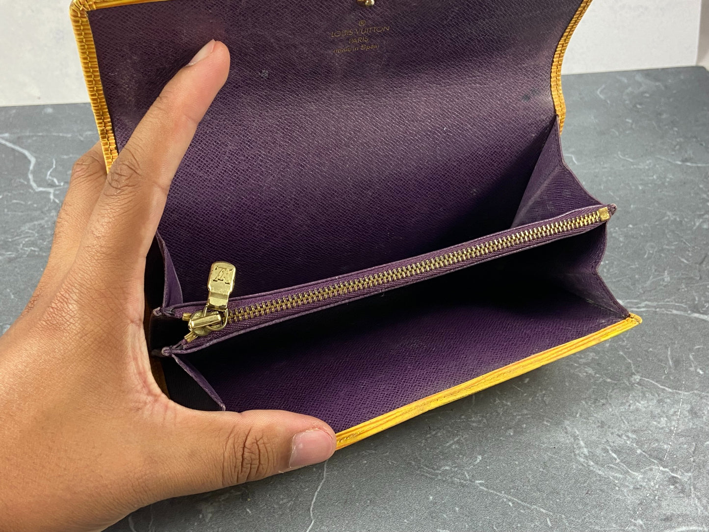 Louis Vuitton Sarah Wallet Yellow Epi Leather