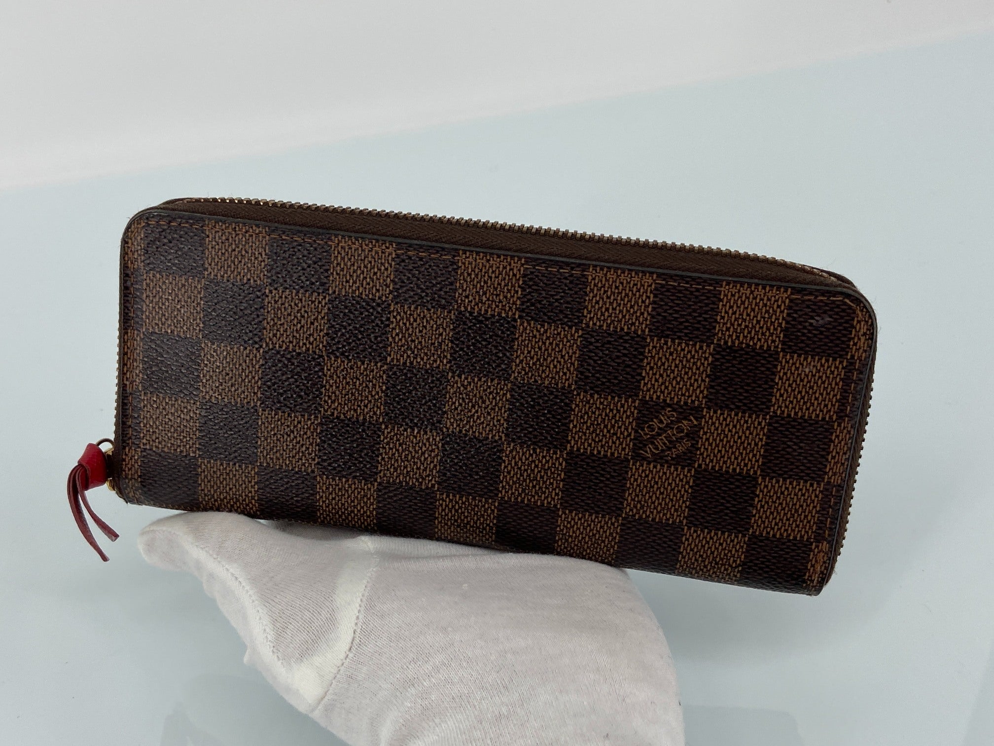 Louis Vuitton Clemence Zippy Wallet Damier Ebene Canvas