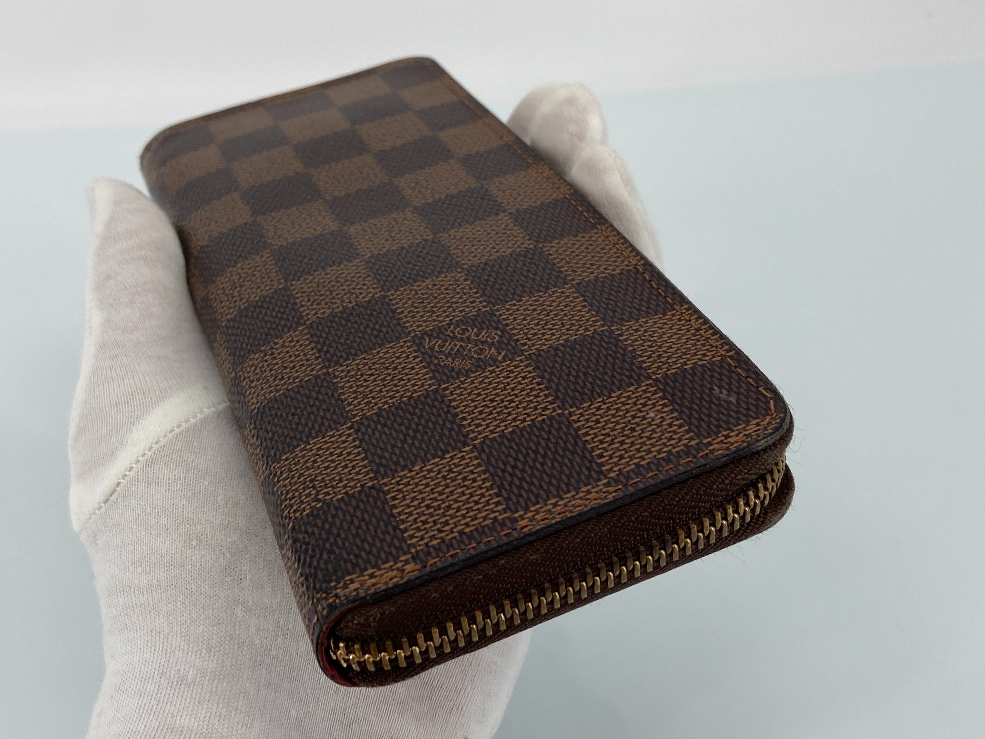 Louis Vuitton Clemence Zippy Wallet Damier Ebene Canvas