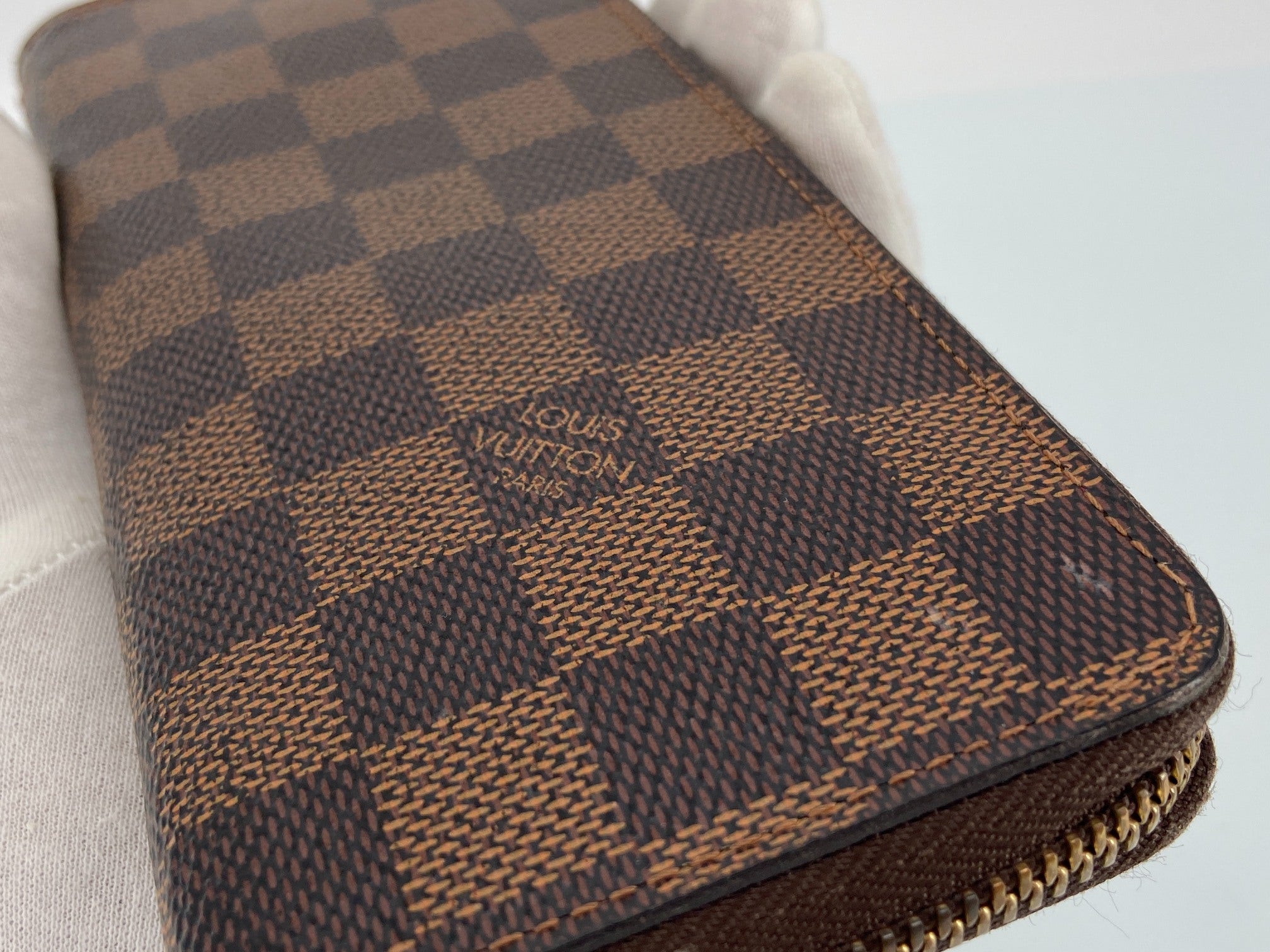 Louis Vuitton Clemence Zippy Wallet Damier Ebene Canvas