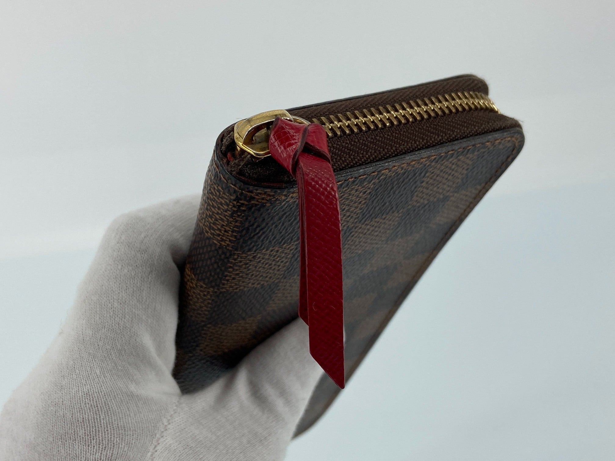 Louis Vuitton Clemence Zippy Wallet Damier Ebene Canvas