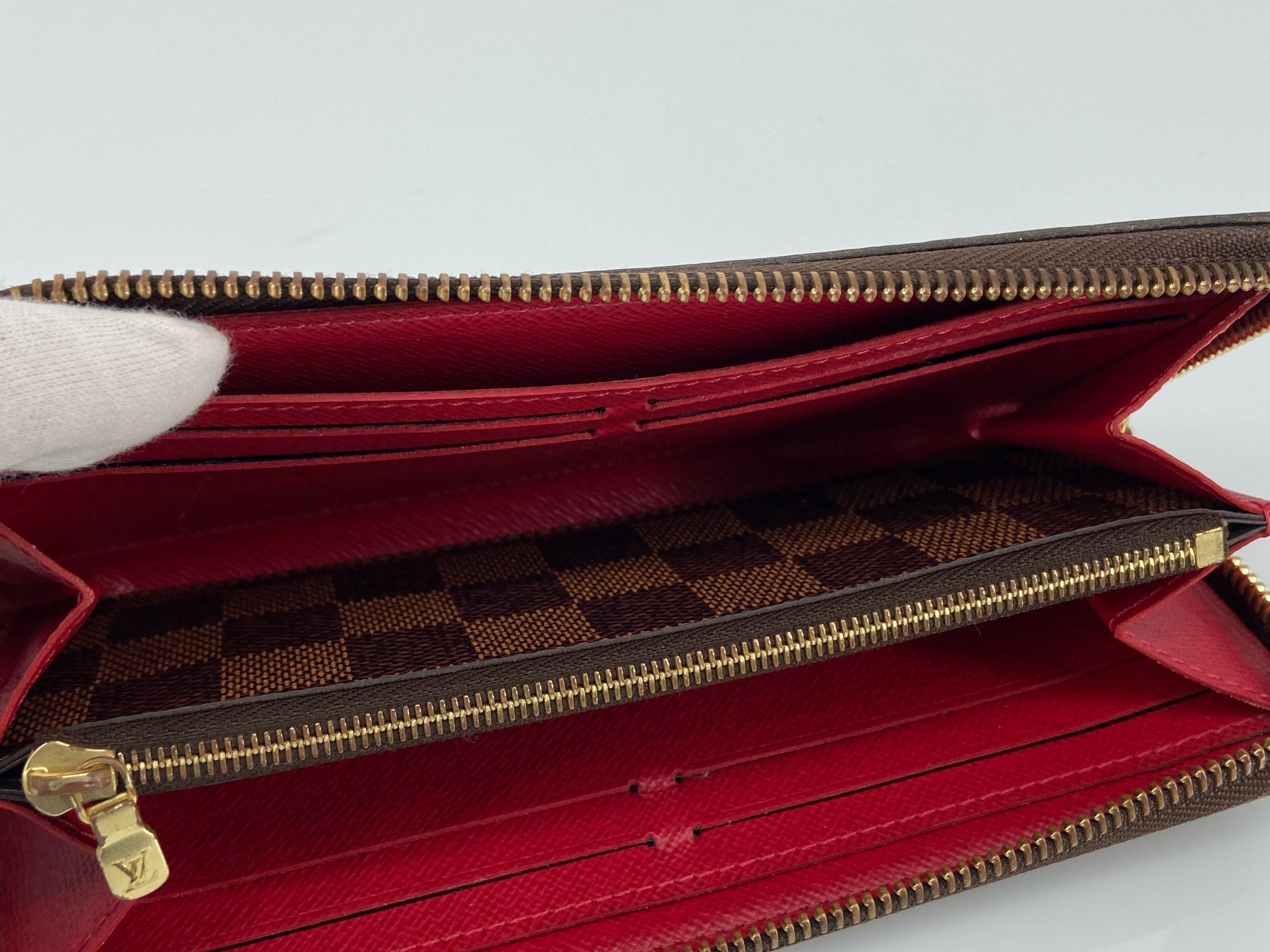 Louis Vuitton Clemence Zippy Wallet Damier Ebene Canvas