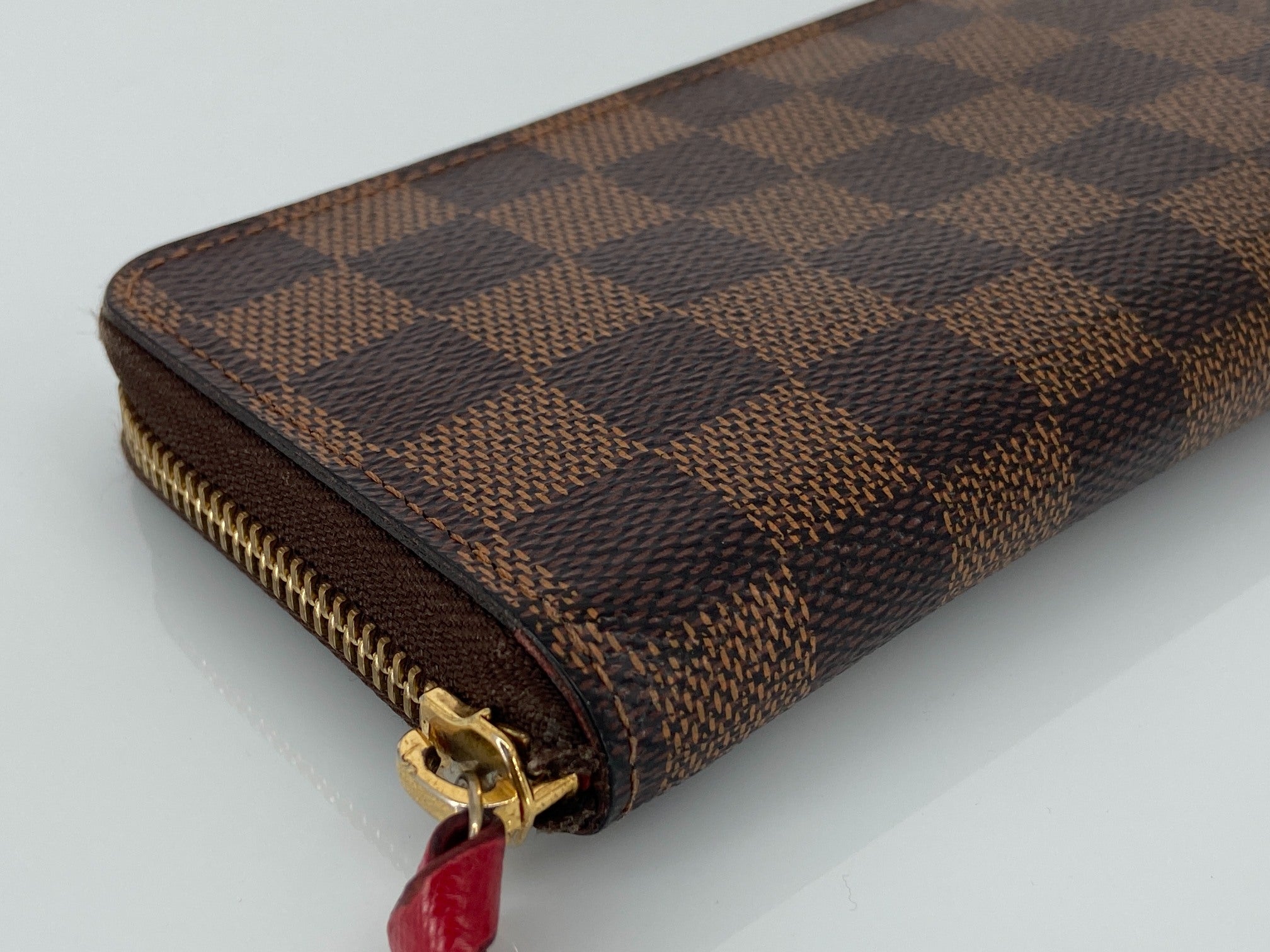 Louis Vuitton Clemence Zippy Wallet Damier Ebene Canvas