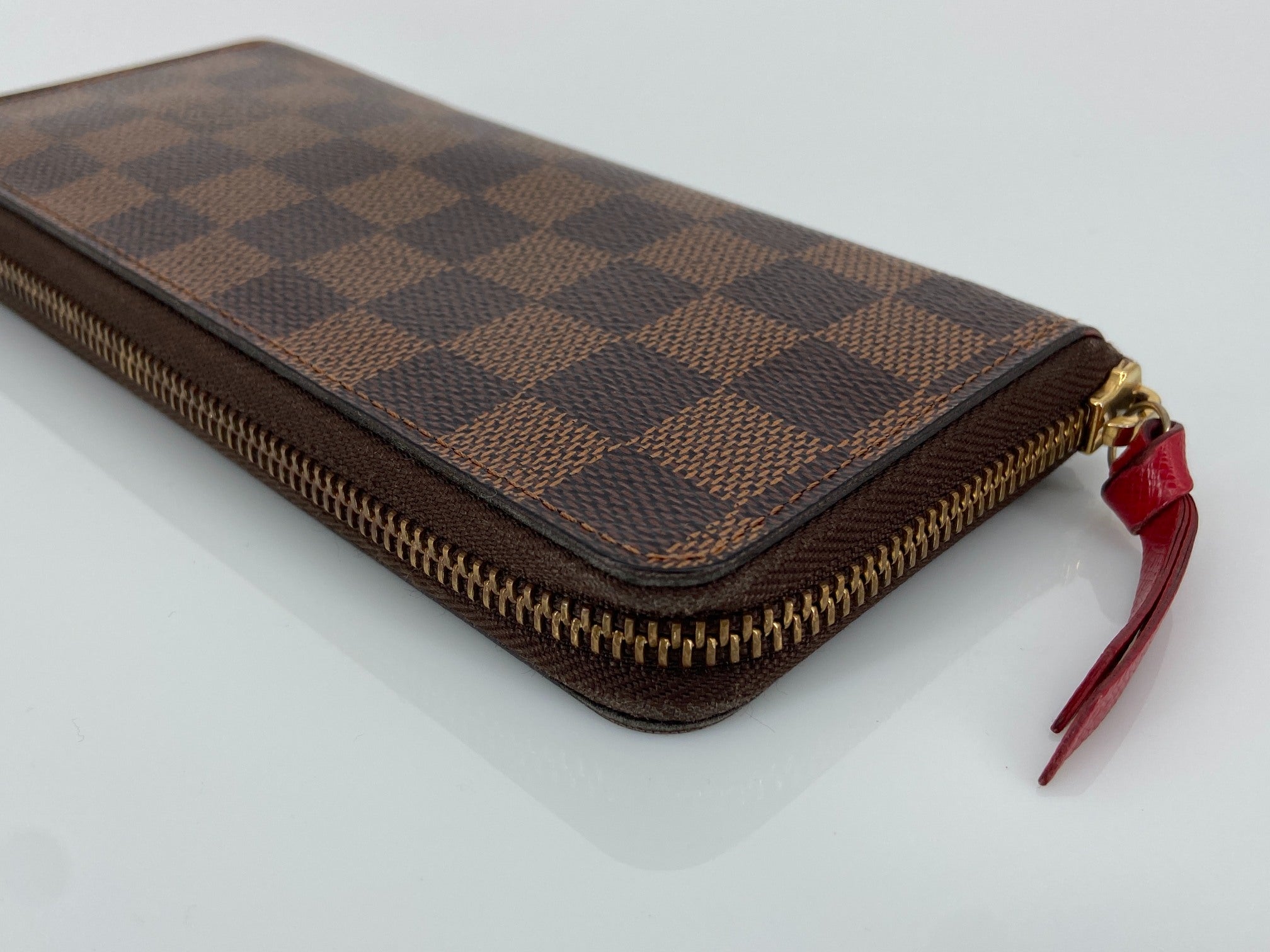 Louis Vuitton Clemence Zippy Wallet Damier Ebene Canvas