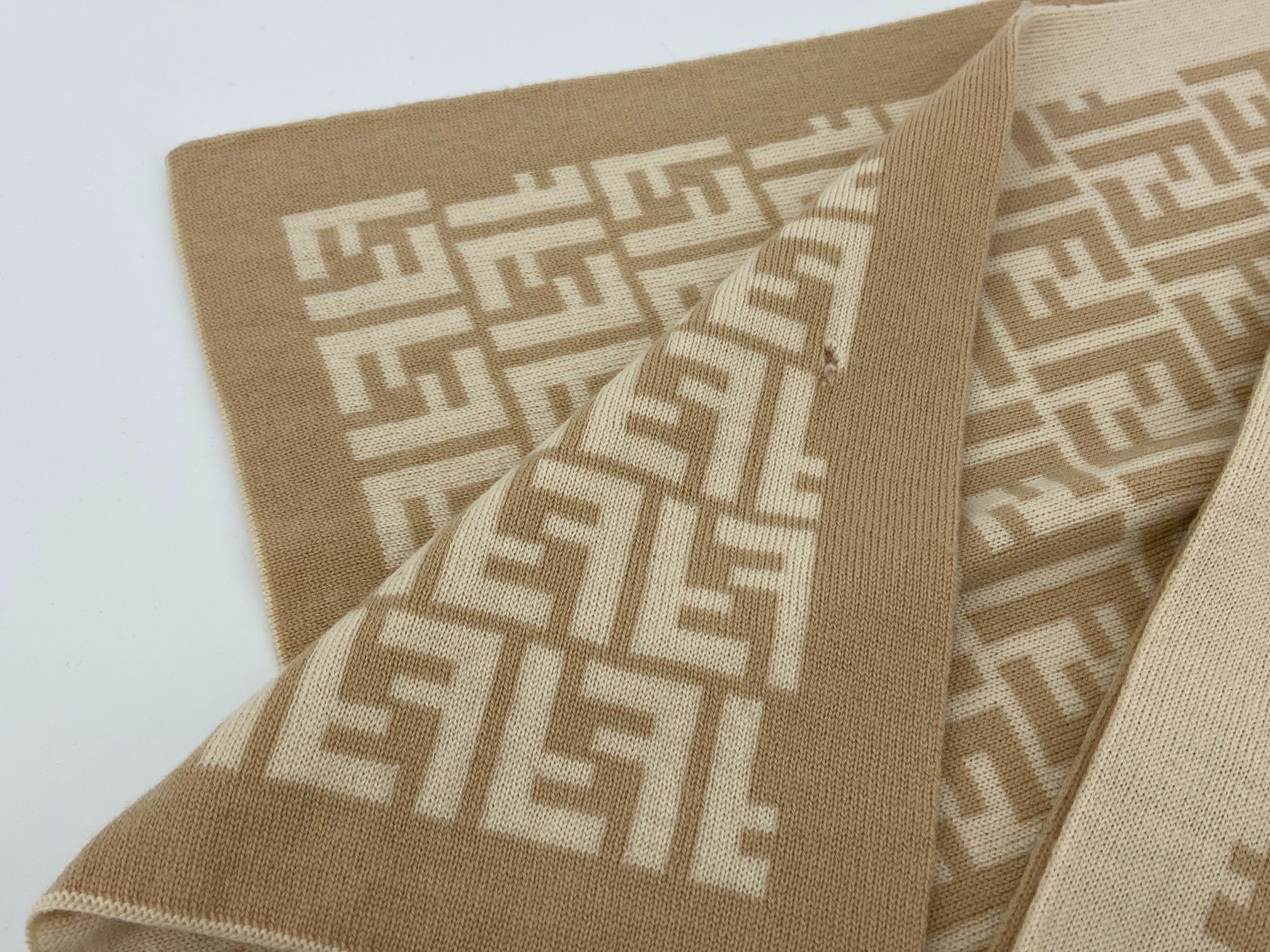 Fendi Zucca Wool Scarf Beige