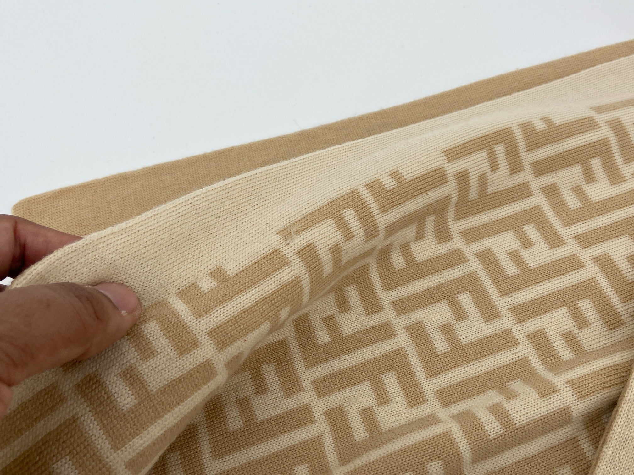 Fendi Zucca Wool Scarf Beige