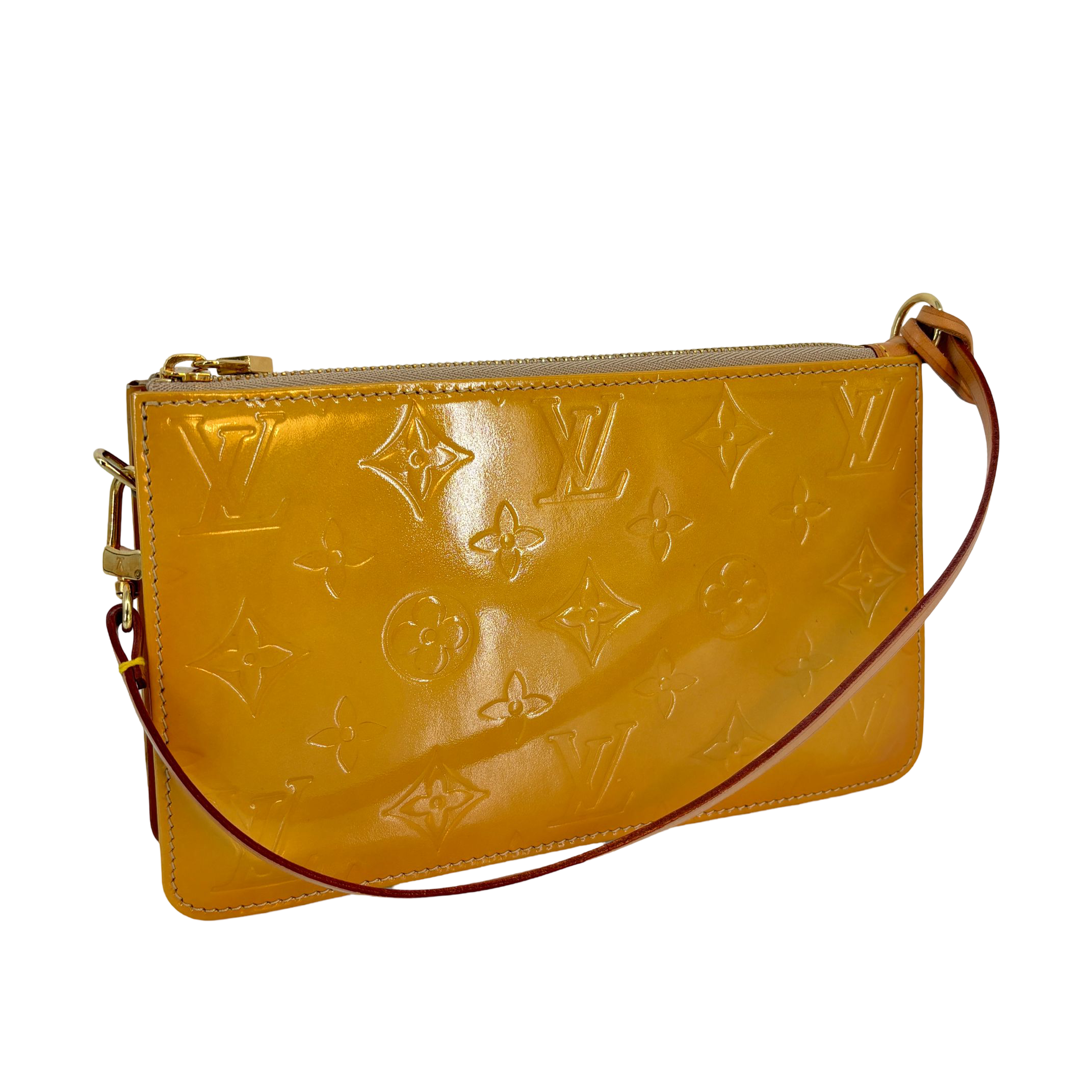 Louis Vuitton Pochette Lexington Yellow Vernis Monogram Leather