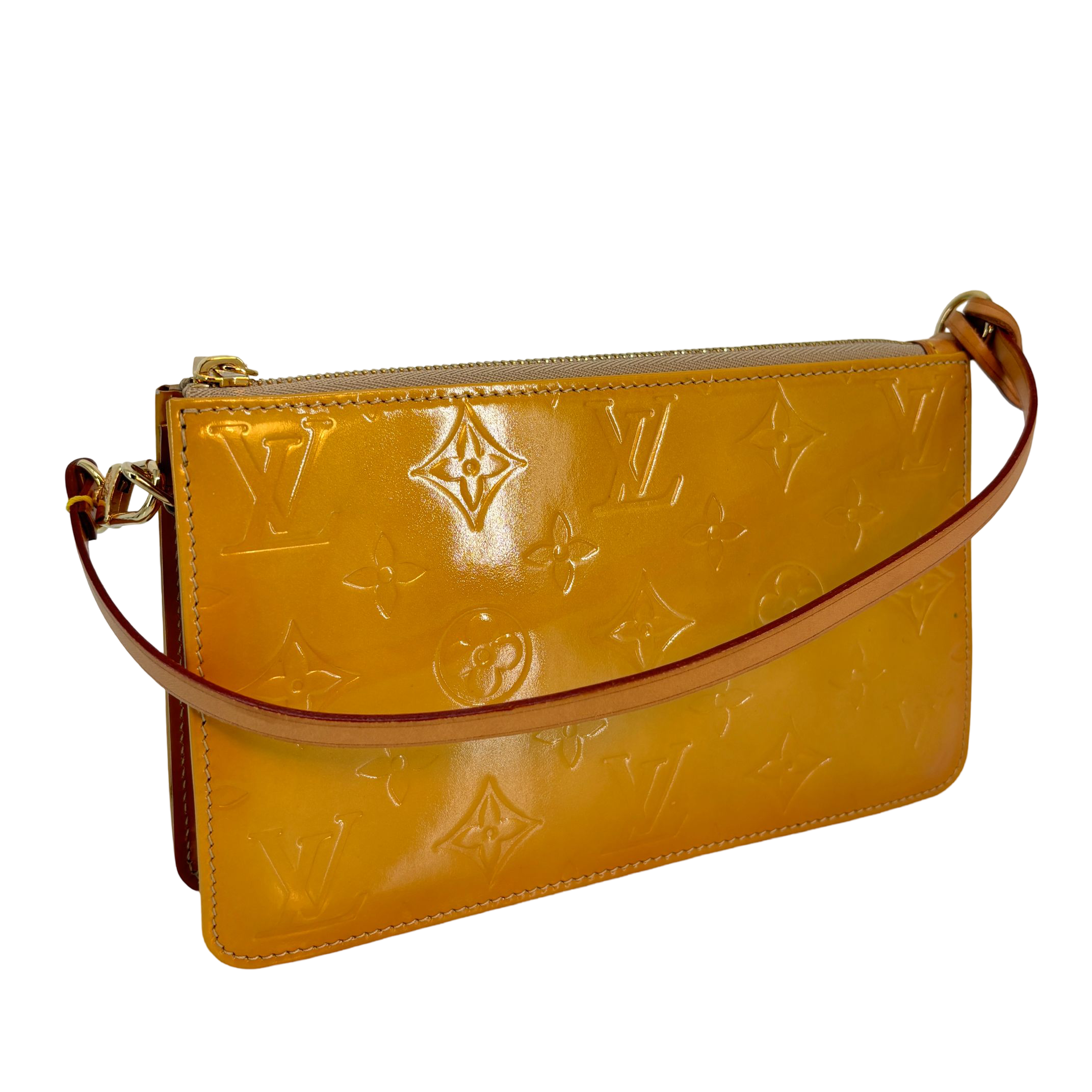 Louis Vuitton Pochette Lexington Yellow Vernis Monogram Leather