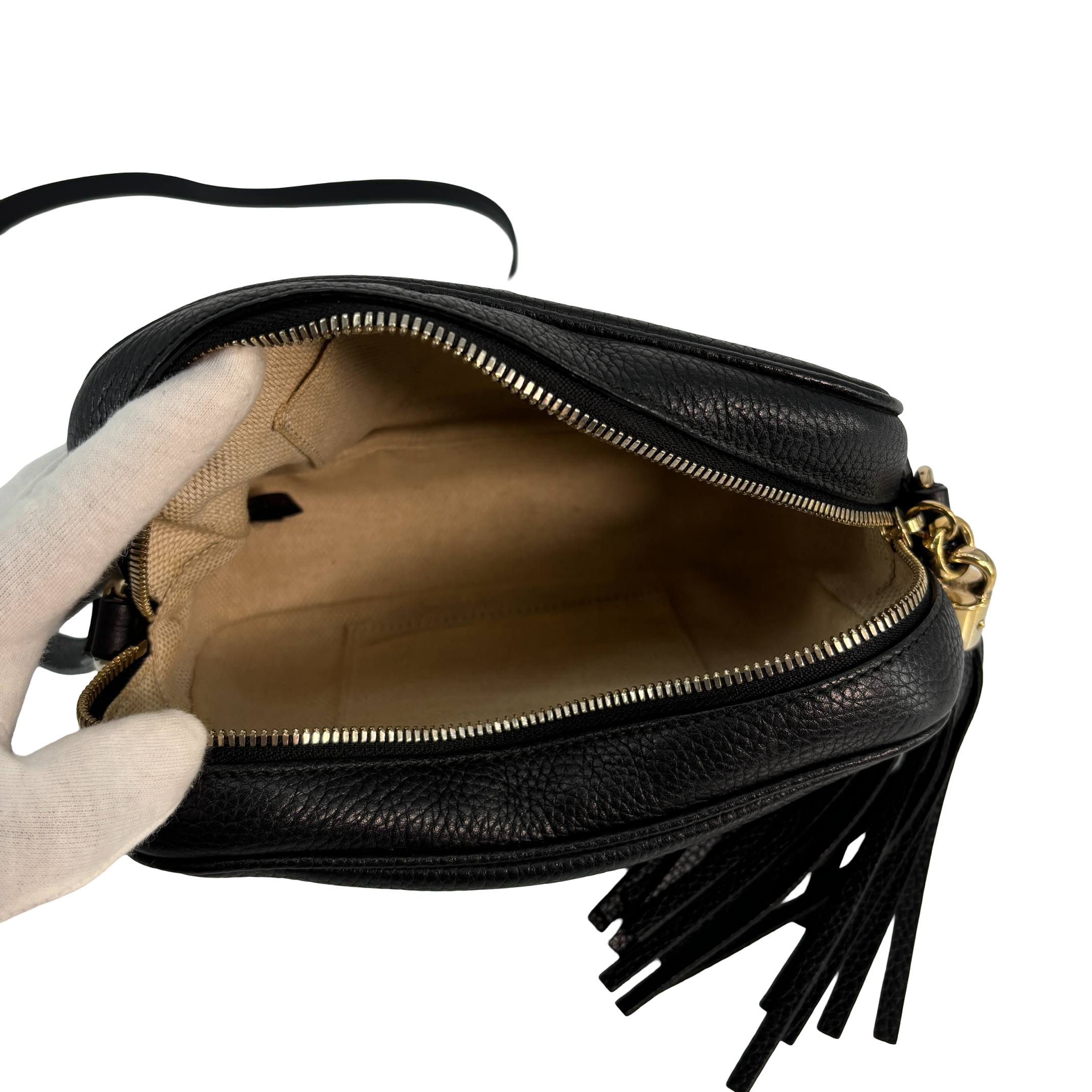 Gucci Soho Disco Shoulder Bag Black Leather