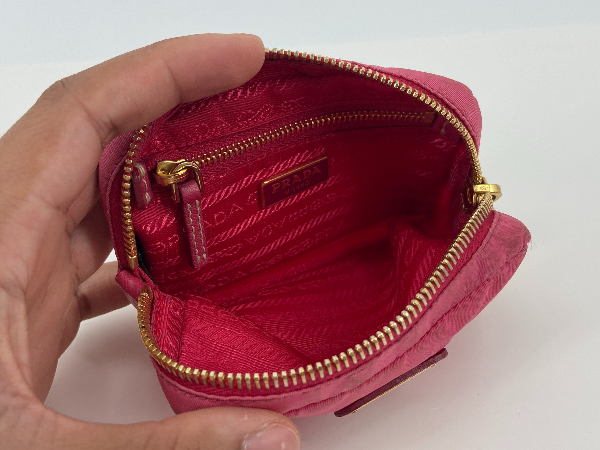 Prada Tessuto Nylon Pouch Pink