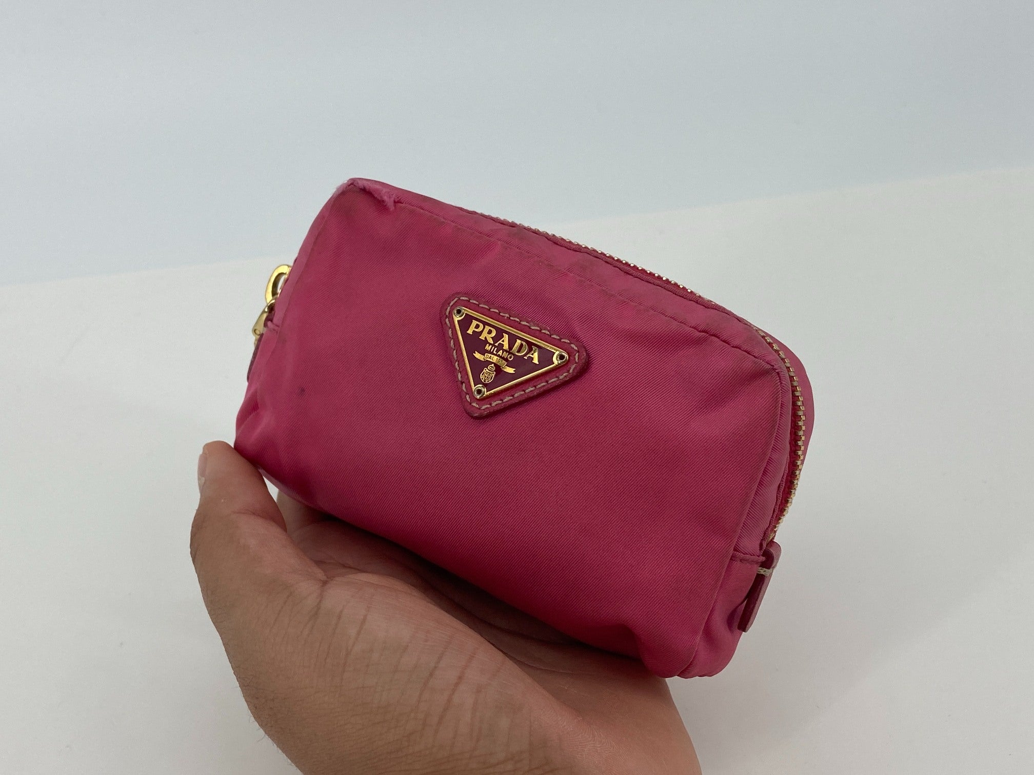 Prada Tessuto Nylon Pouch Pink