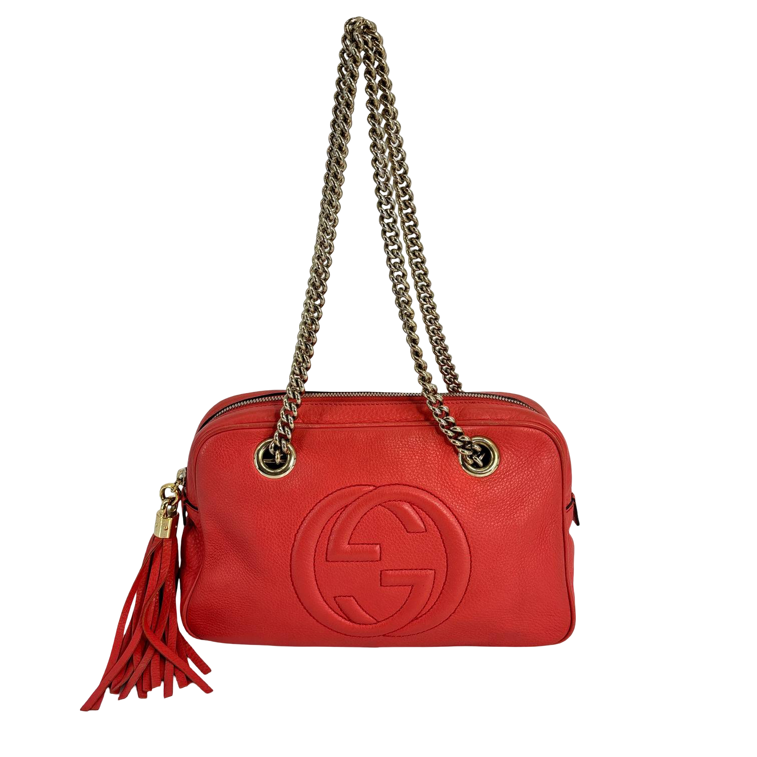 Gucci Soho Interlocking Chain Bag Red Leather