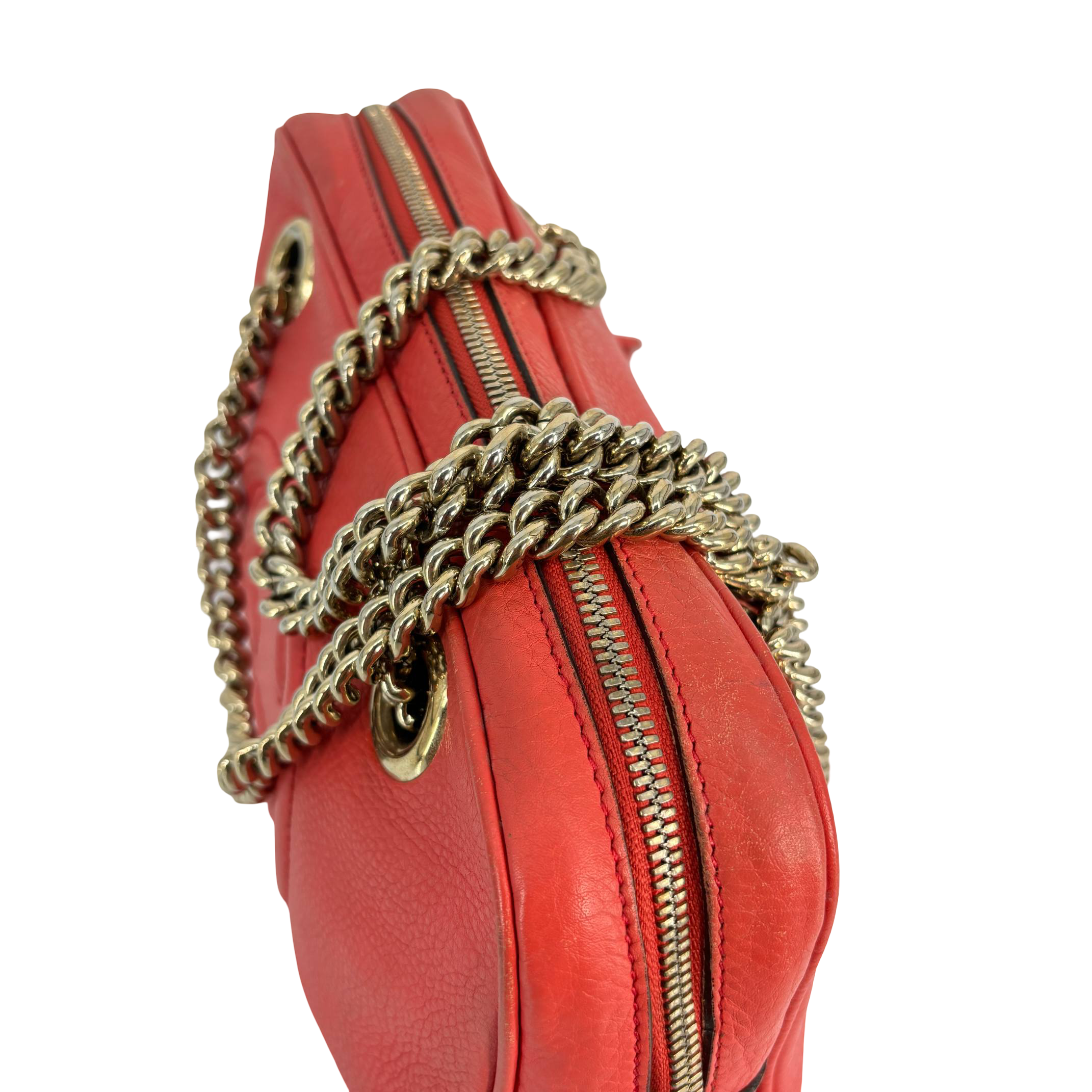 Gucci Soho Interlocking Chain Bag Red Leather