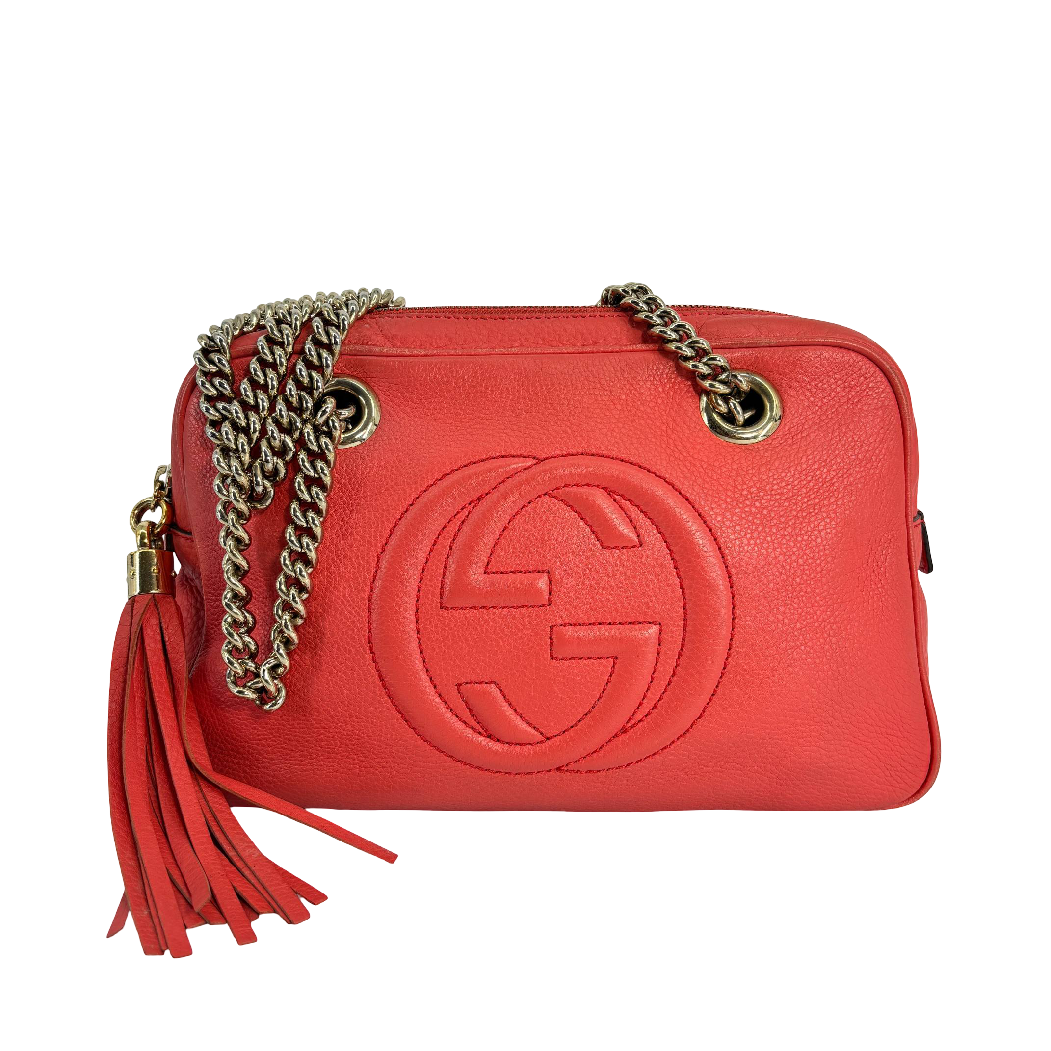 Gucci Soho Interlocking Chain Bag Red Leather