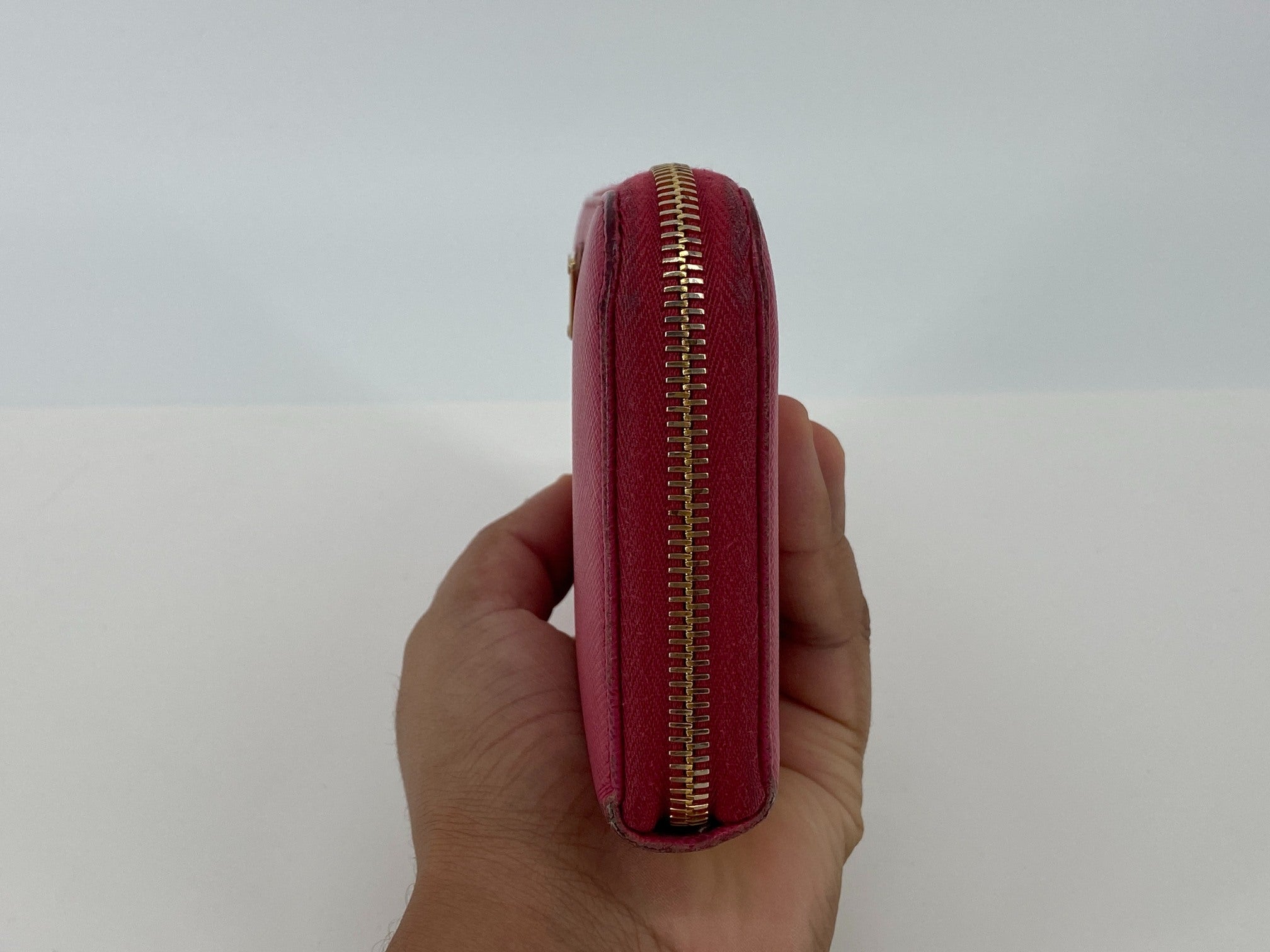 Prada Long Zippy Wallet Pink Saffiano Leather