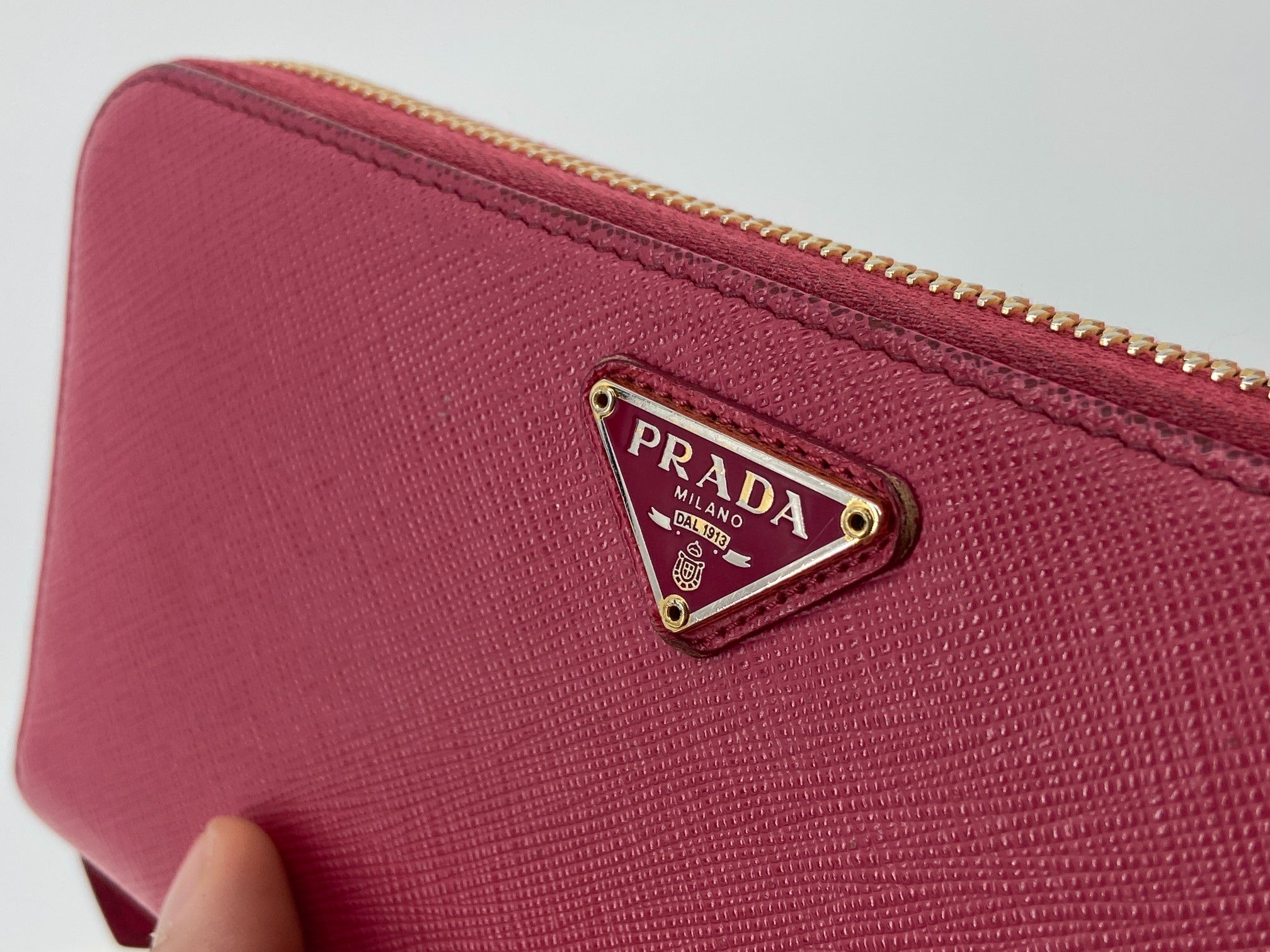 Prada Long Zippy Wallet Pink Saffiano Leather