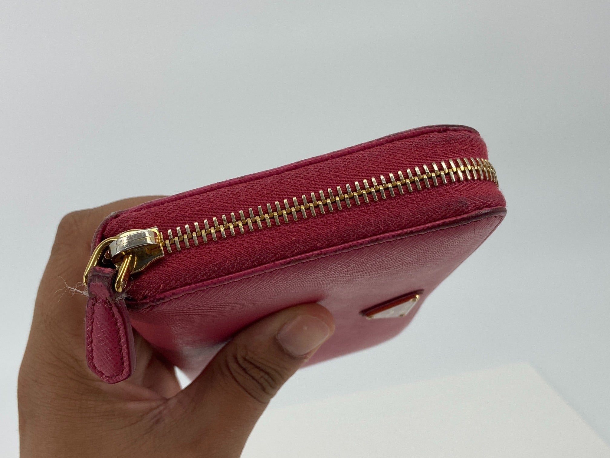 Prada Long Zippy Wallet Pink Saffiano Leather