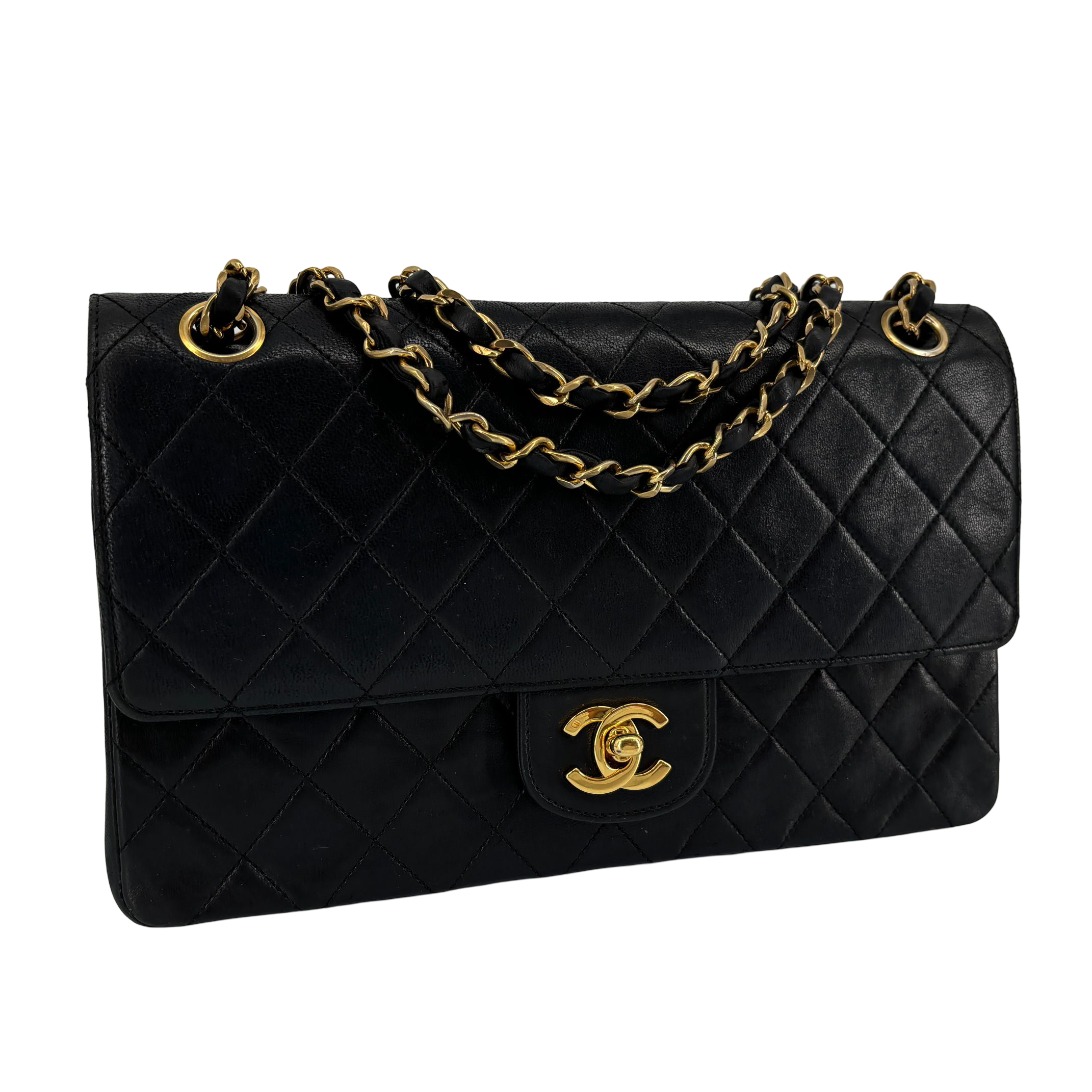 Chanel Timeless / Classique Double Flap Bag Black Matelassé Leather Medium incl. Dustbag