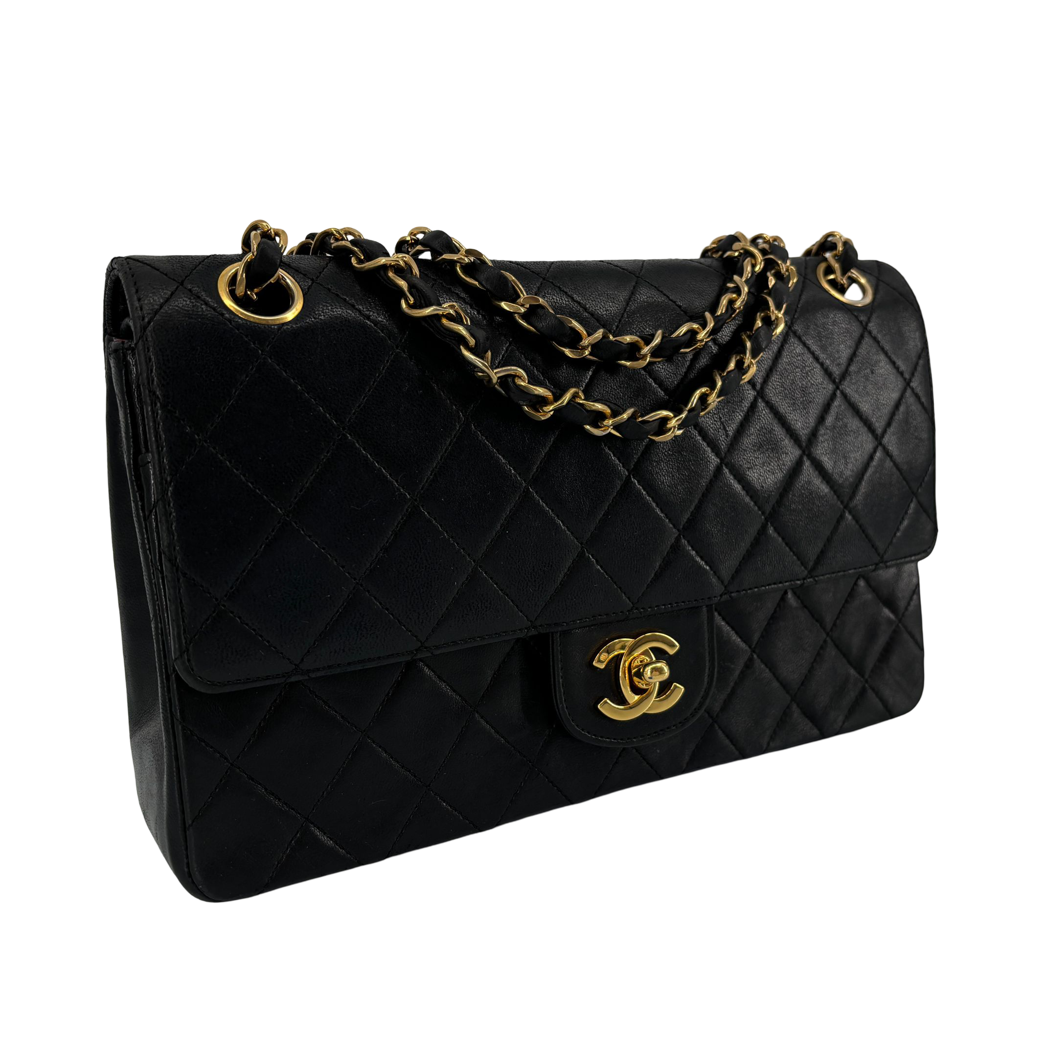 Chanel Timeless / Classique Double Flap Bag Black Matelassé Leather Medium incl. Dustbag