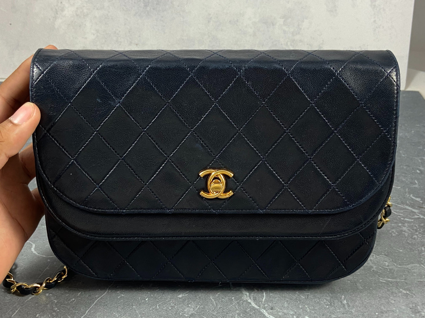 Chanel Matelasse Half-Moon Round Double Flap Bag