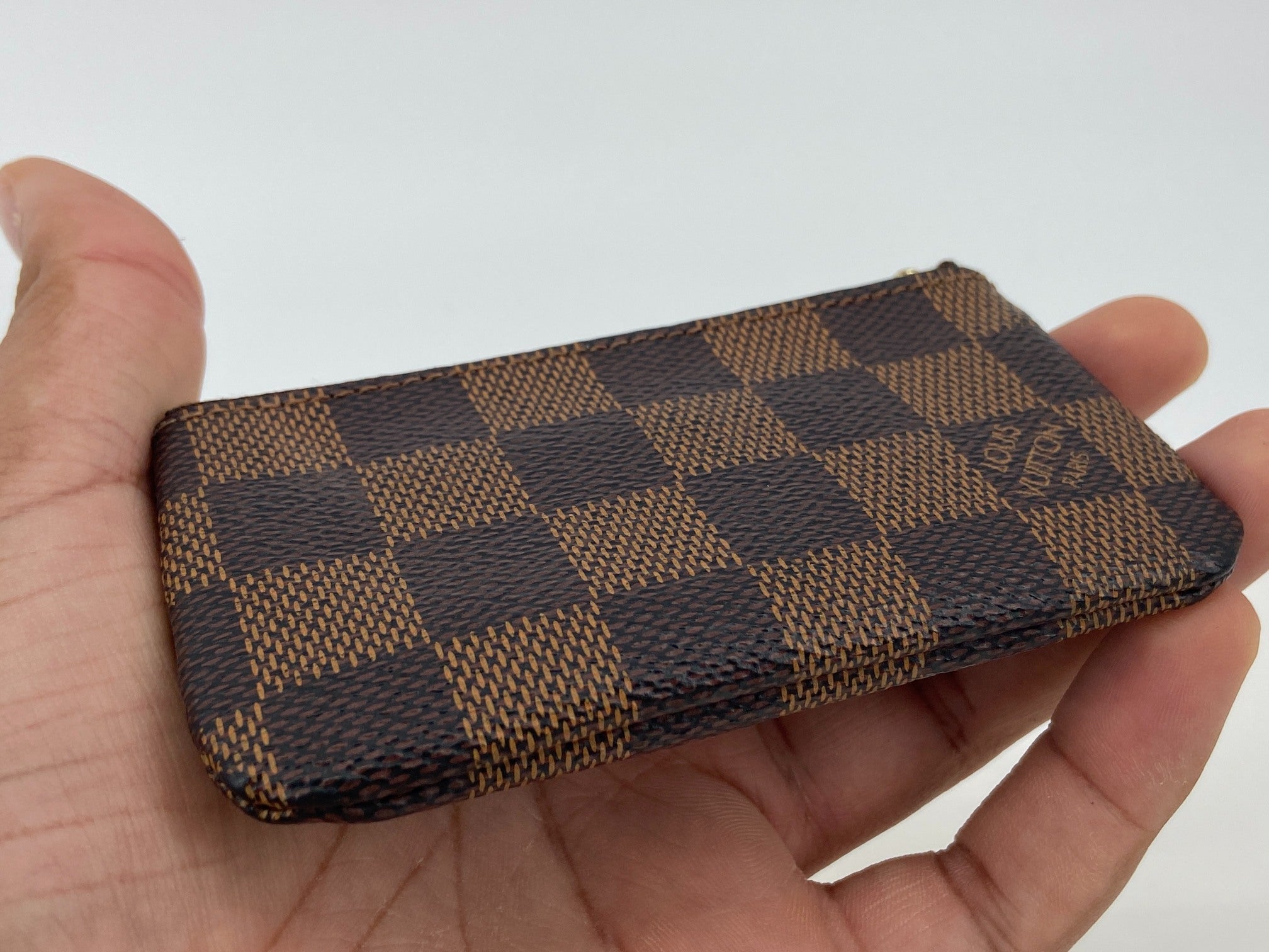 Louis Vuitton Pochette Cles Key Pouch Damier Ebene Canvas