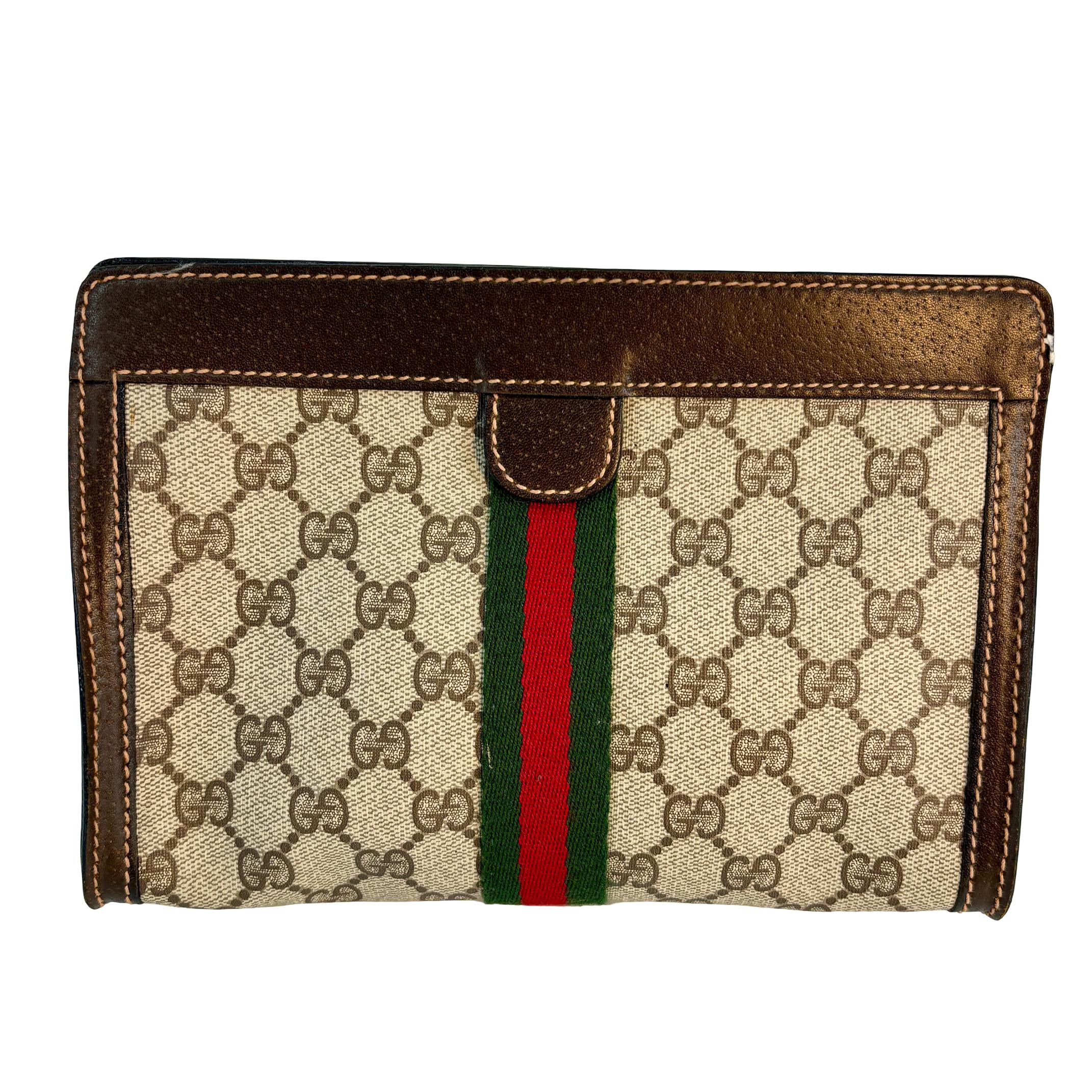 Gucci Parfums Toiletry Pouch / Clutch Beige GG Supreme Canvas